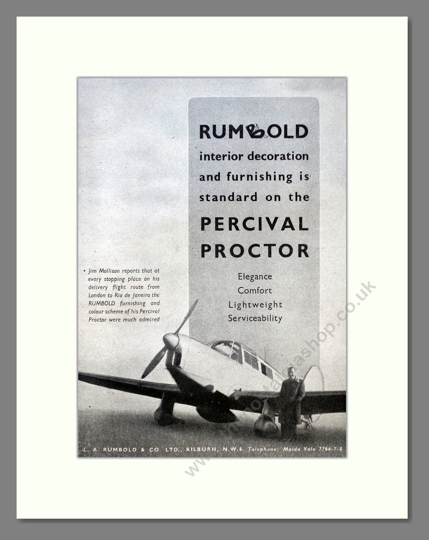 Percival - Proctor. Vintage Advert 1946 (ref AD62875)