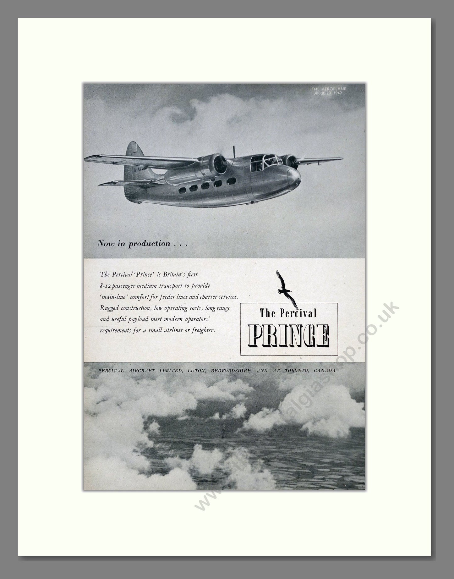 Percival - Prince. Vintage Advert 1949 (ref AD62878)