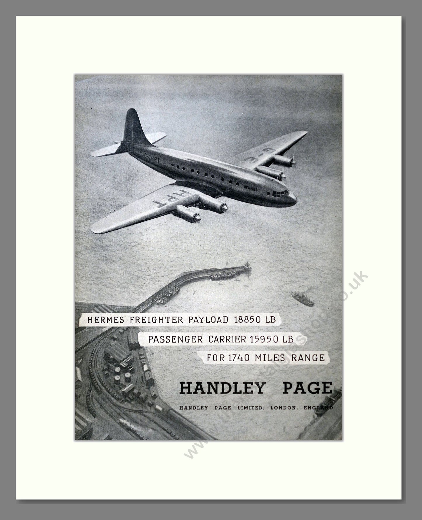 Handley Page - Hermes Freighter. Vintage Advert 1945 (ref AD62880)