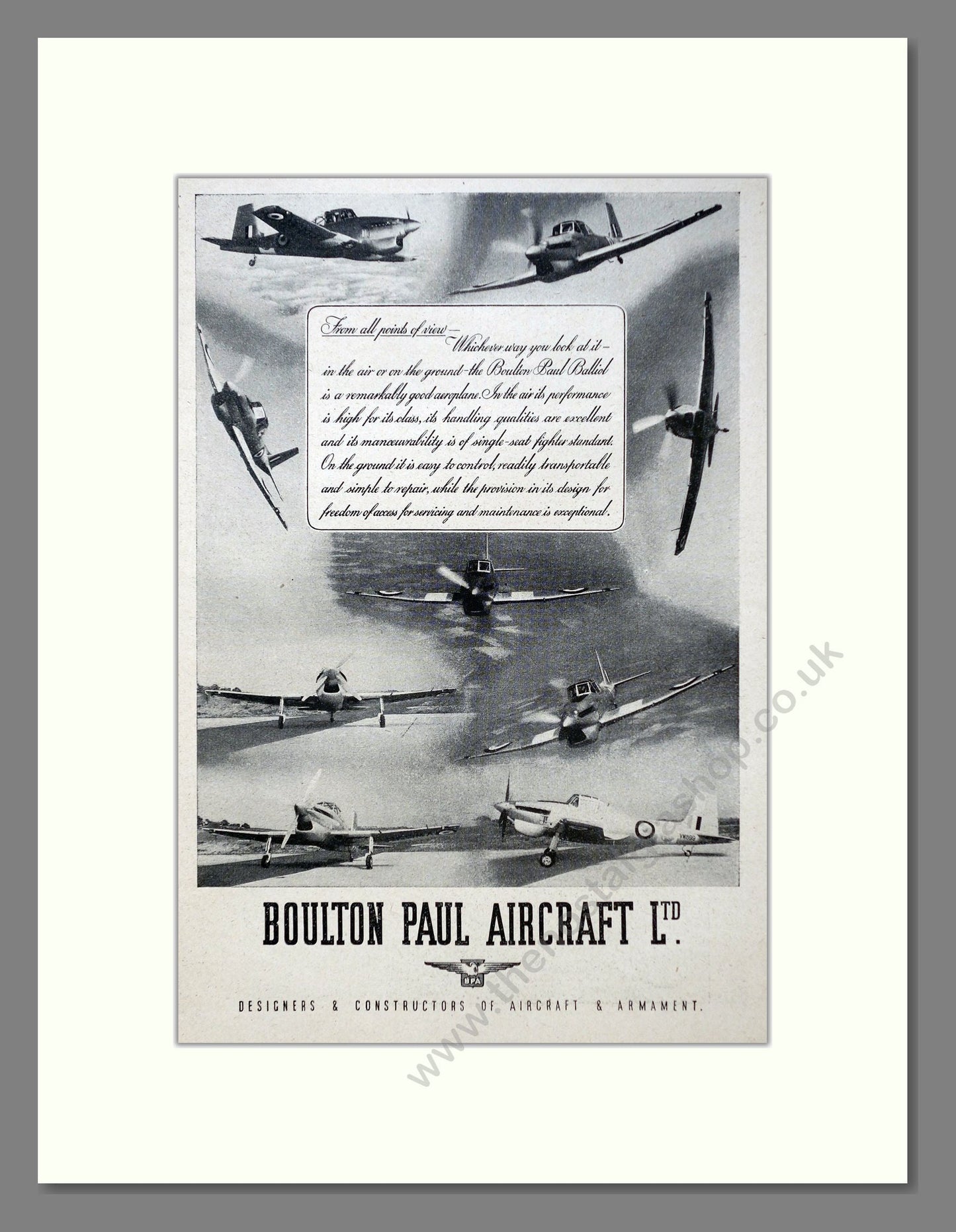 Boulton Paul - Balliol. Vintage Advert 1950 (ref AD62890)