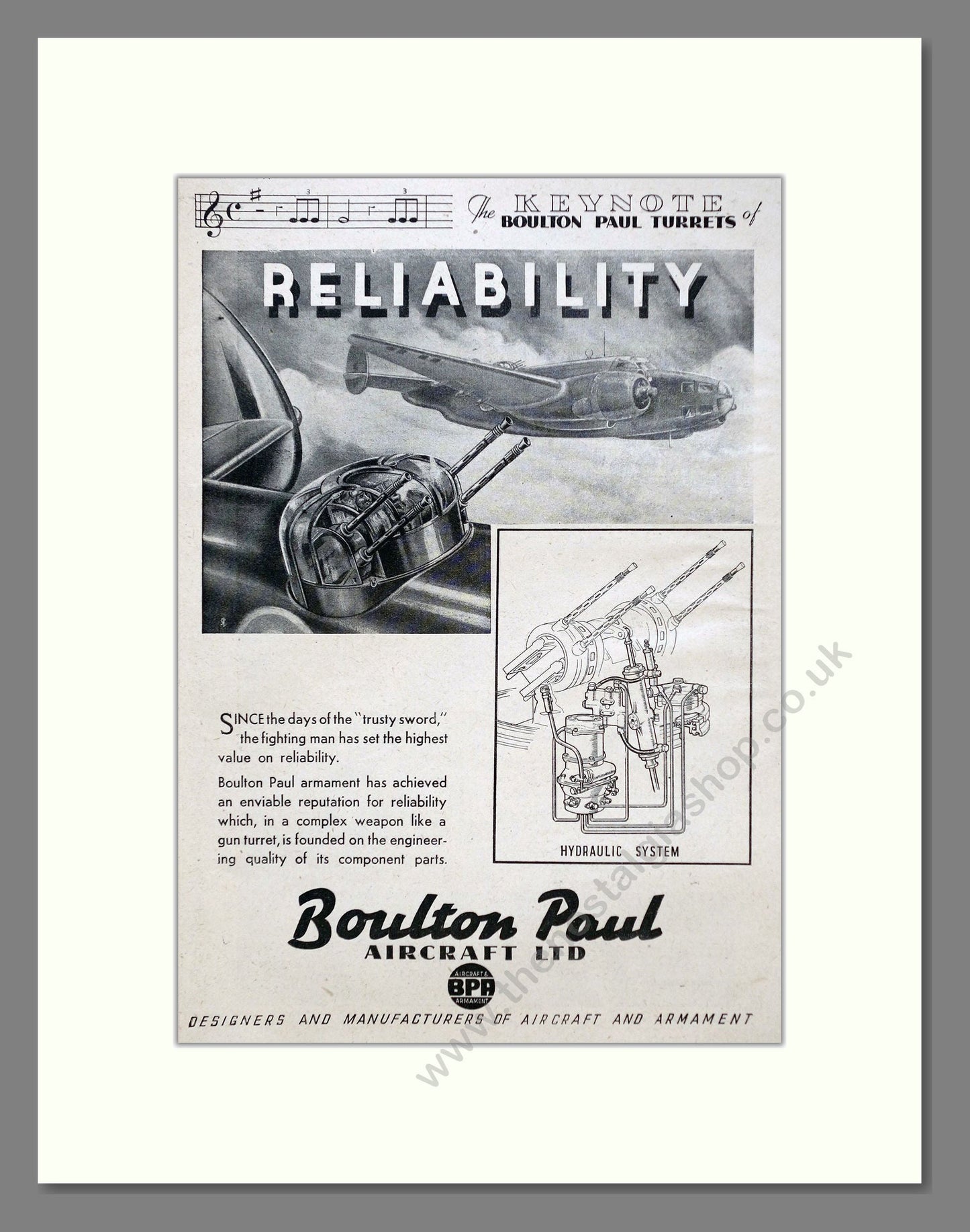 Boulton Paul - Reliability. Vintage Advert 1944 (ref AD62894)