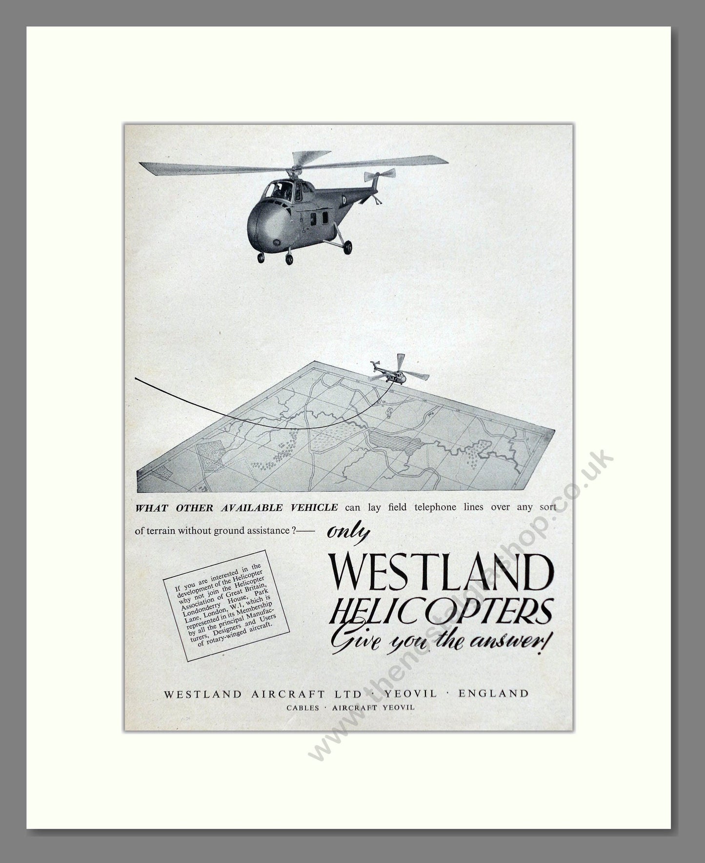 Westland Sikorsky - Give You The Answer. Vintage Advert 1952 (ref AD62983)