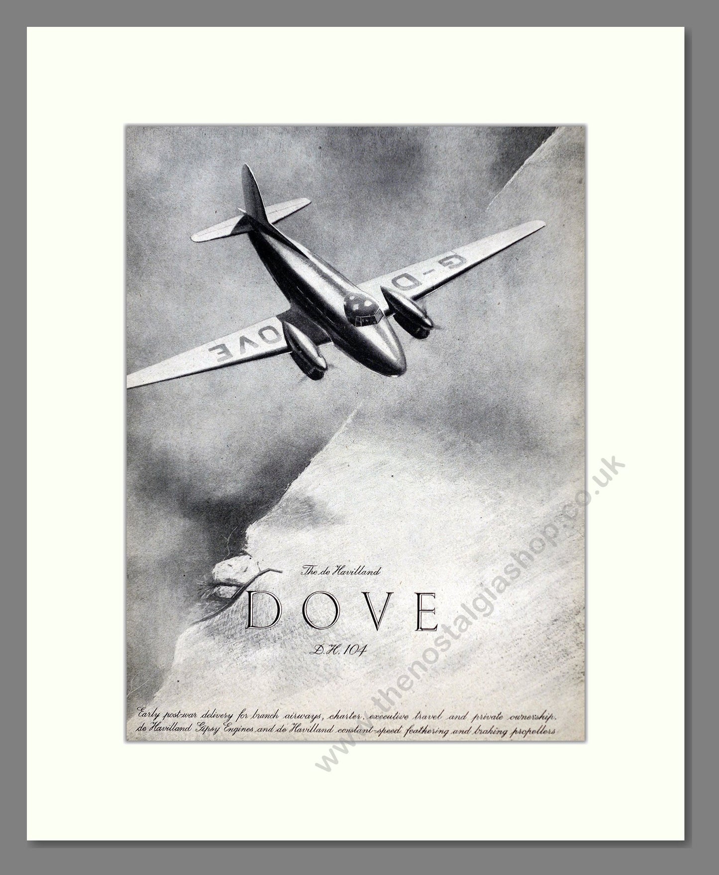 De Havilland - Dove. Vintage Advert 1945 (ref AD63013)
