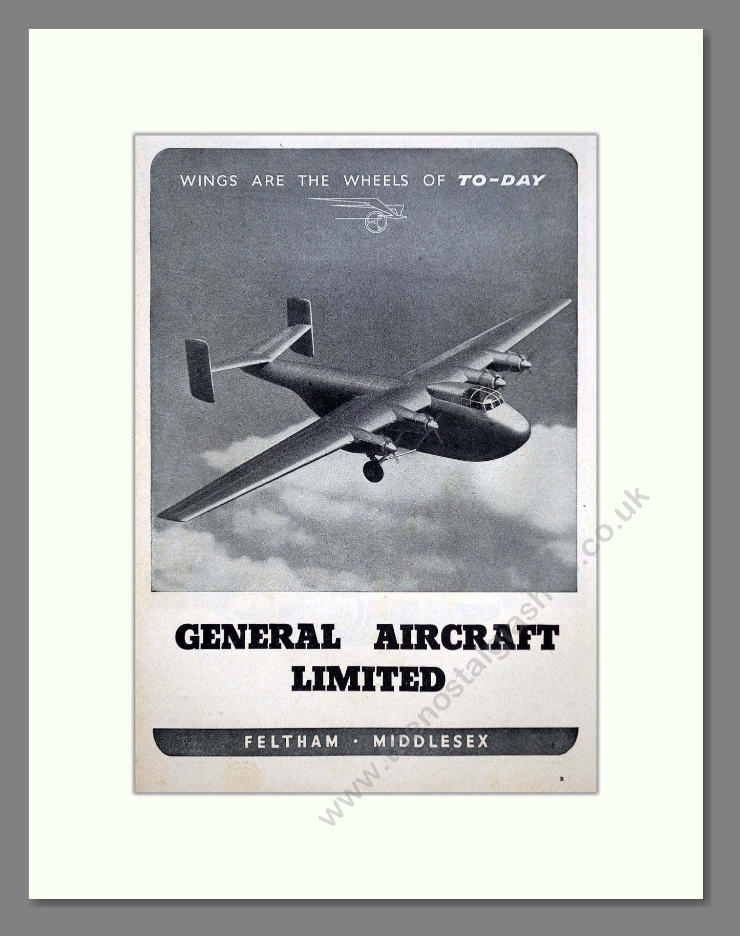 General Aircraft - Wings Are The Wheels Of Today. Vintage Advert 1947 (ref AD63067)