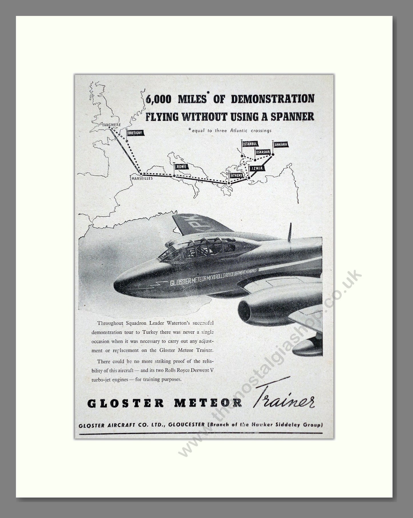 Gloster - Meteor. Vintage Advert 1948 (ref AD63078)