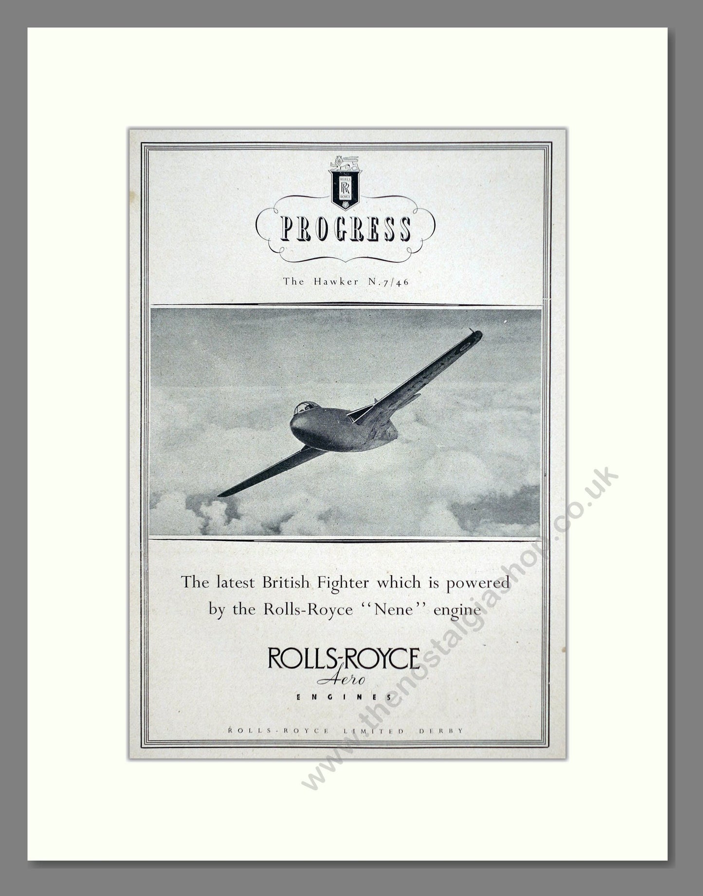Rolls-Royce - Hawker N.7/46. Vintage Advert 1949 (ref AD63086)