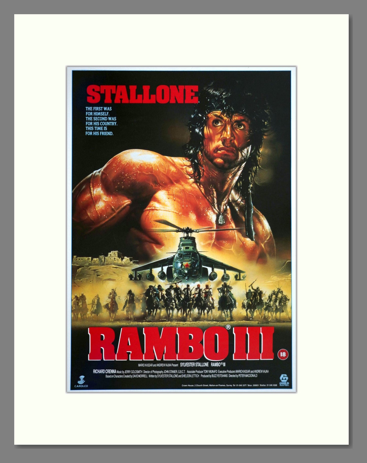 Rambo III - Sylvester Stallone. Vintage Poster 1988 (ref AD18894)