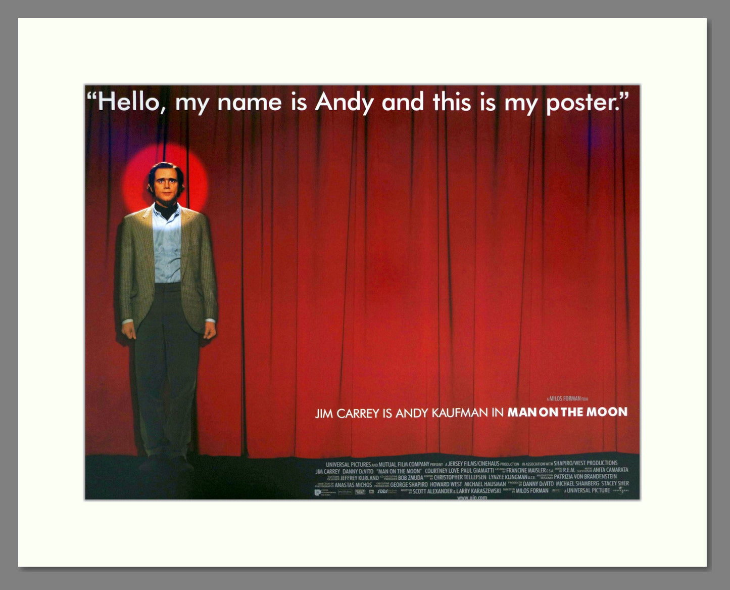 Man On The Moon - Jim Carey. Vintage Poster 1999 (ref AD18960)