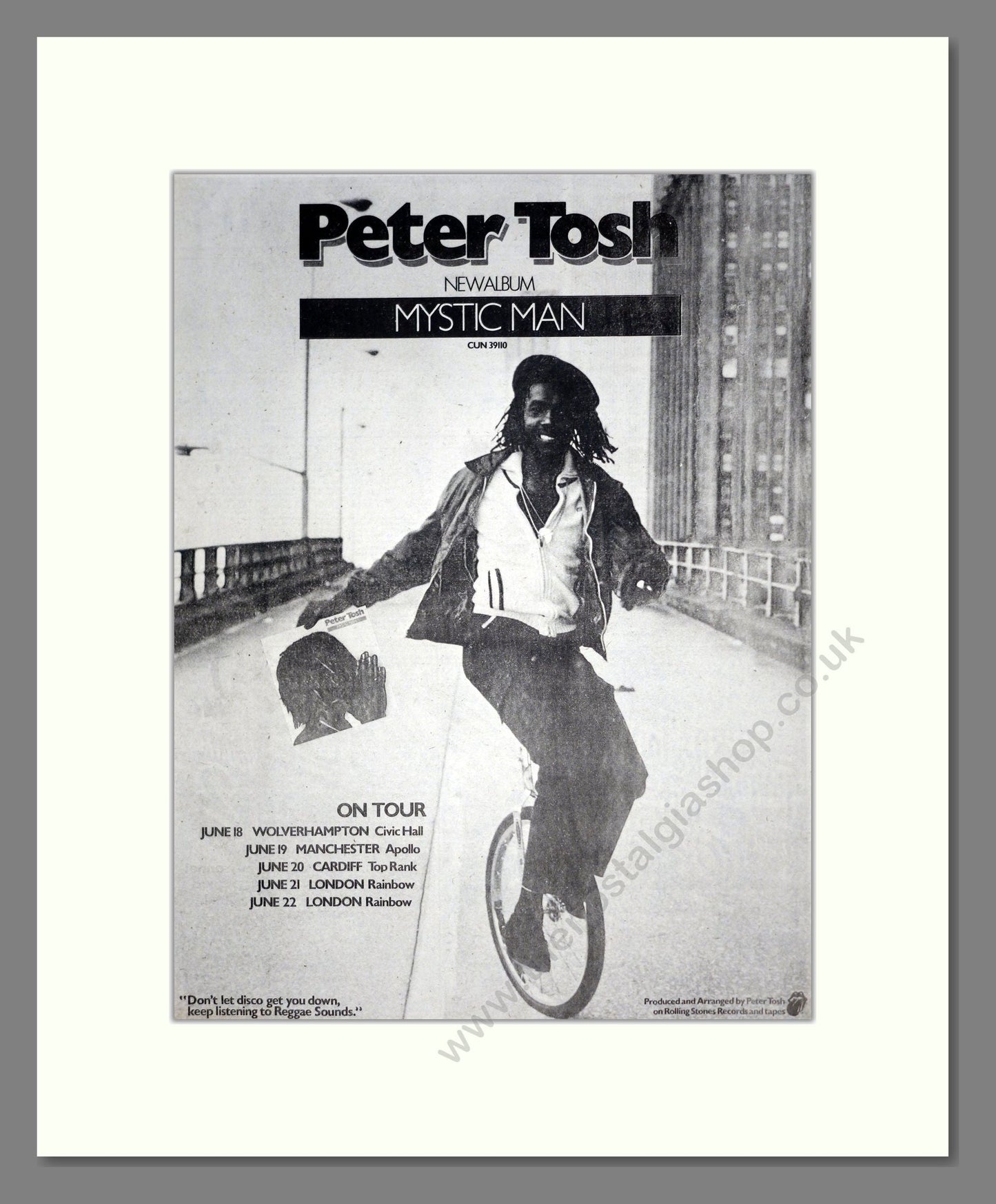 Peter Tosh - Mystic Man. Vintage Advert 1979 (ref AD19023)