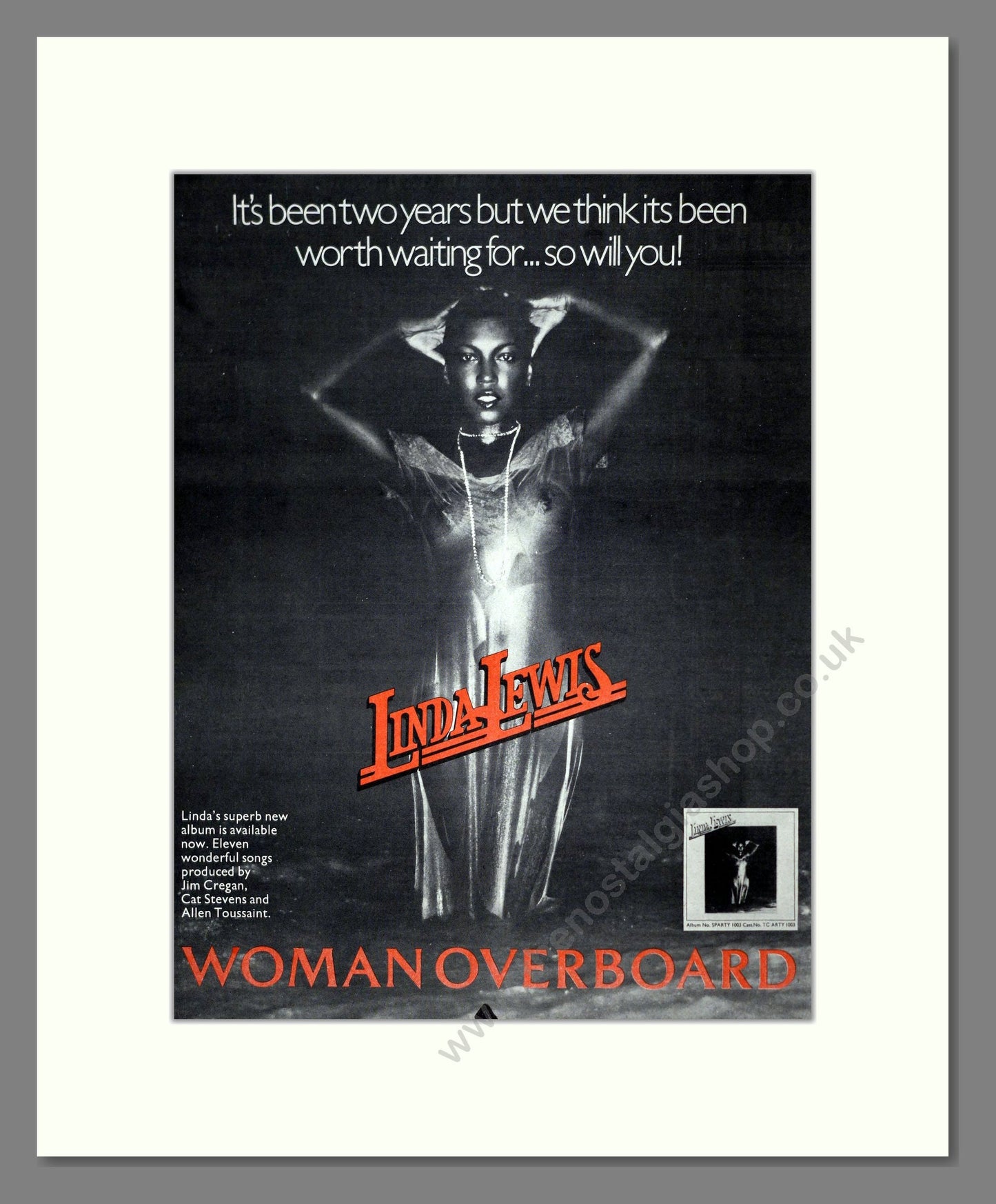 Linda Lewis - Woman Overboard. Vintage Advert 1977 (ref AD19112)