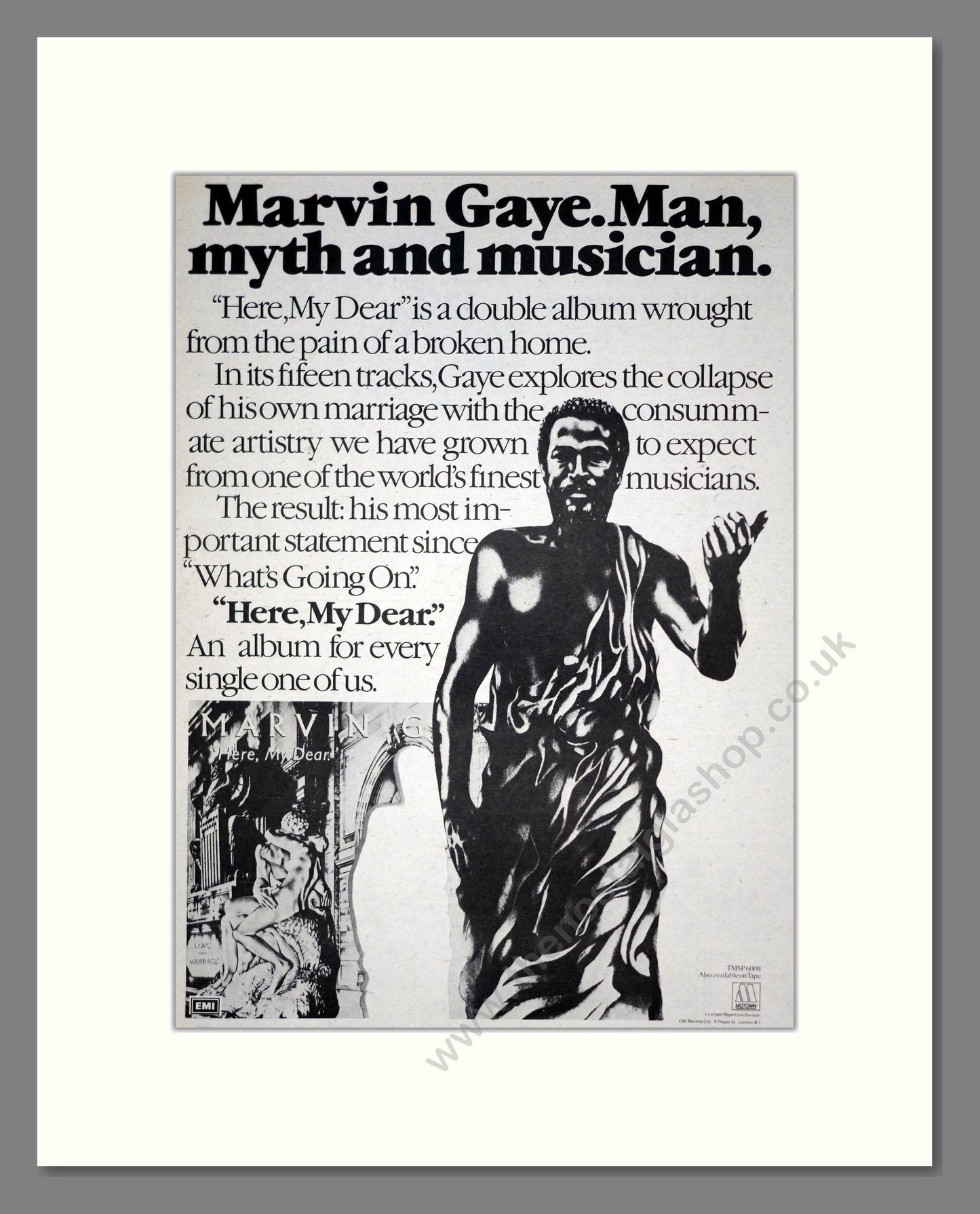 Marvin Gaye - Hey My Dear. Vintage Advert 1979 (ref AD19125)