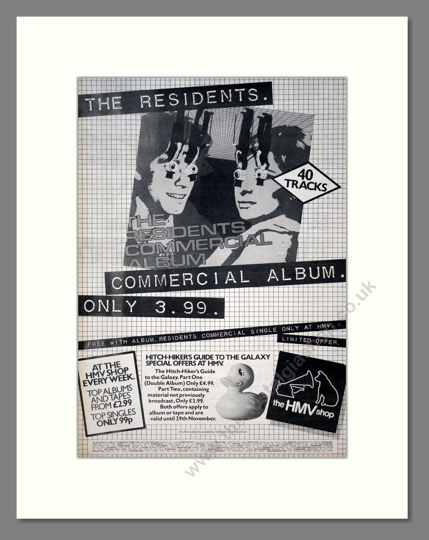 Residents (The) - Commercial Album. Vintage Advert 1980 (ref AD19234)