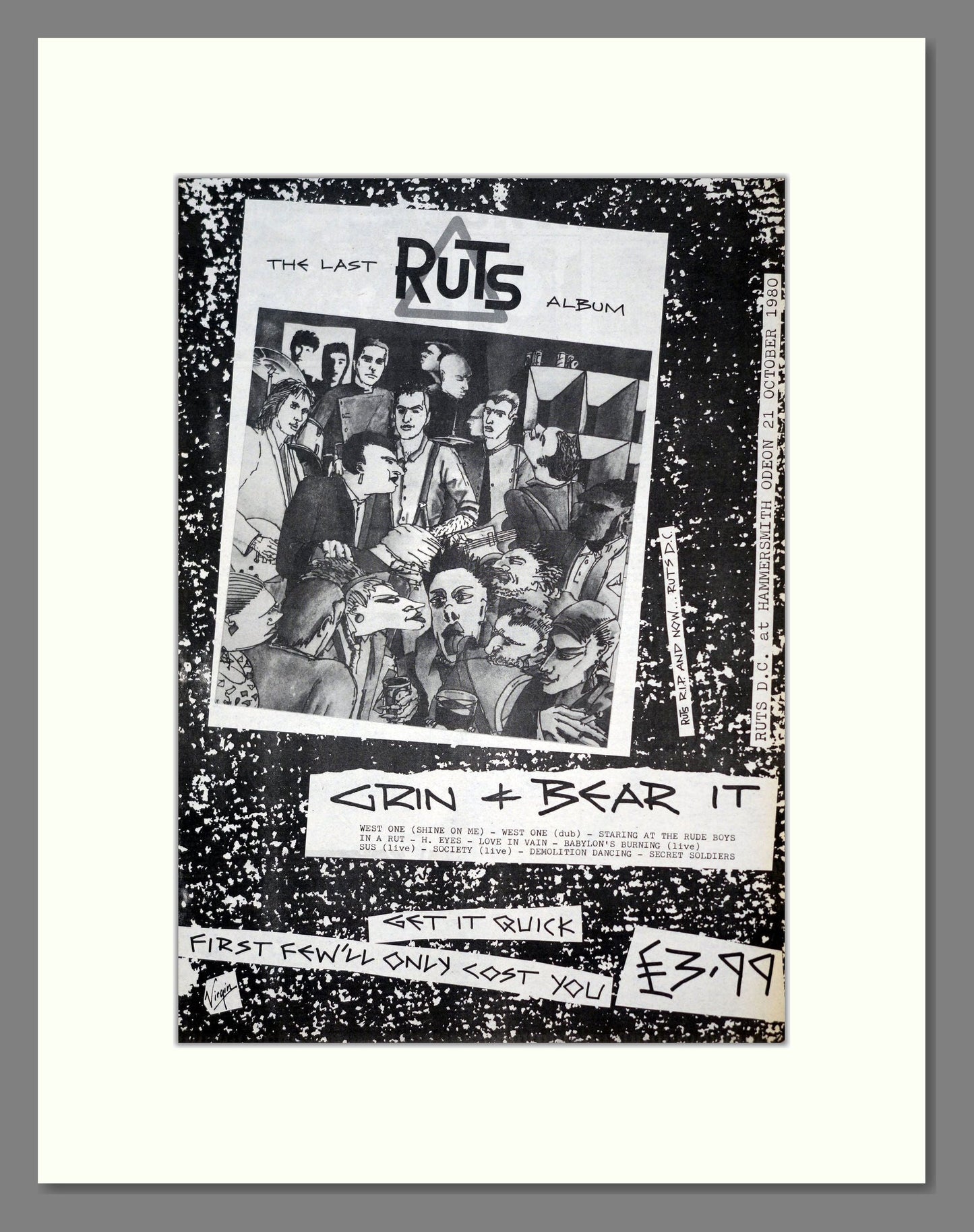 Ruts - Grin And Bear It. Vintage Advert 1980 (ref AD19237)