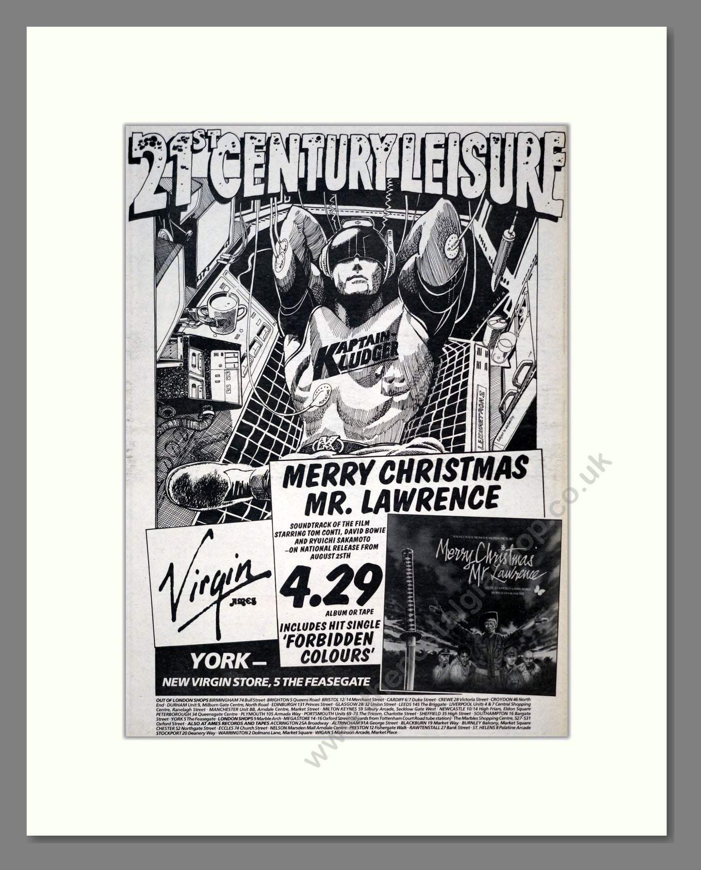 Merry Christmas Mr Lawrence - Soundtrack. Vintage Advert 1983 (ref AD19287)