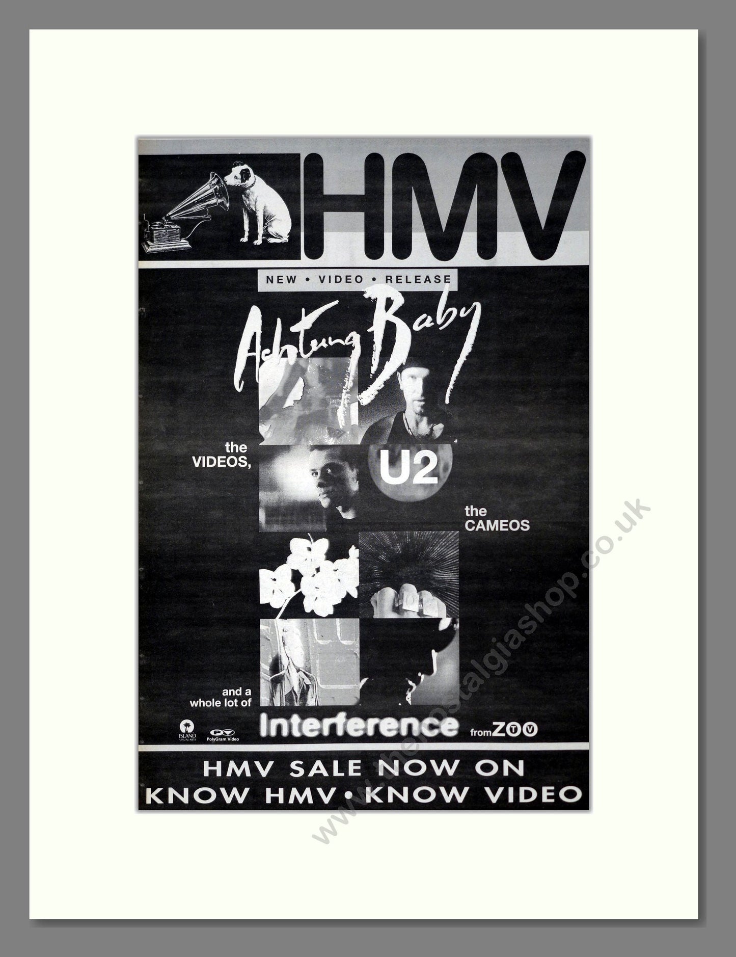 U2 - Achtung Baby Videos. Vintage Advert 1992 (ref AD19357)