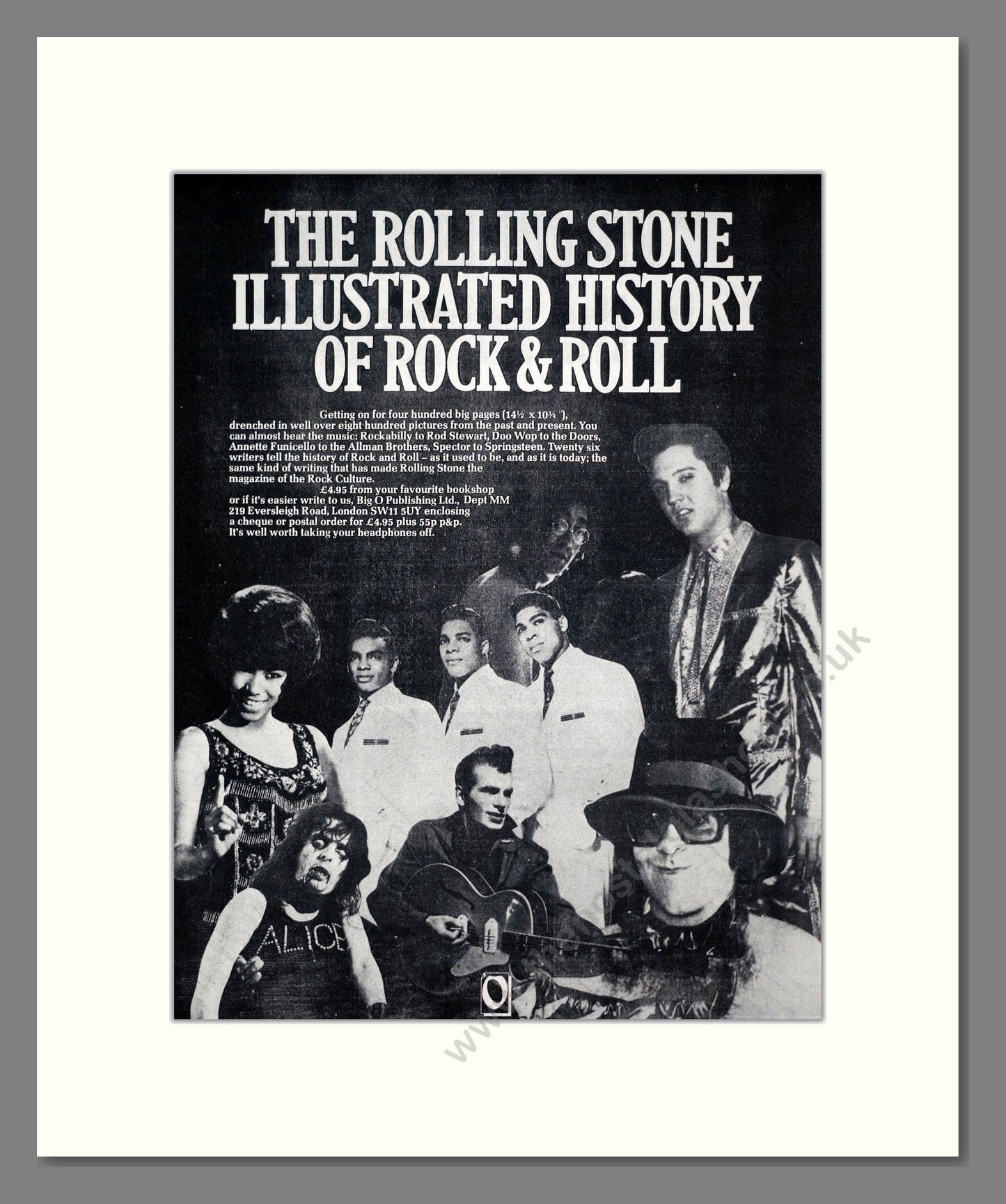 Rolling Stone Magazine - Illustrated History Of Rock n Roll. Vintage Advert 1977 (ref AD19400)