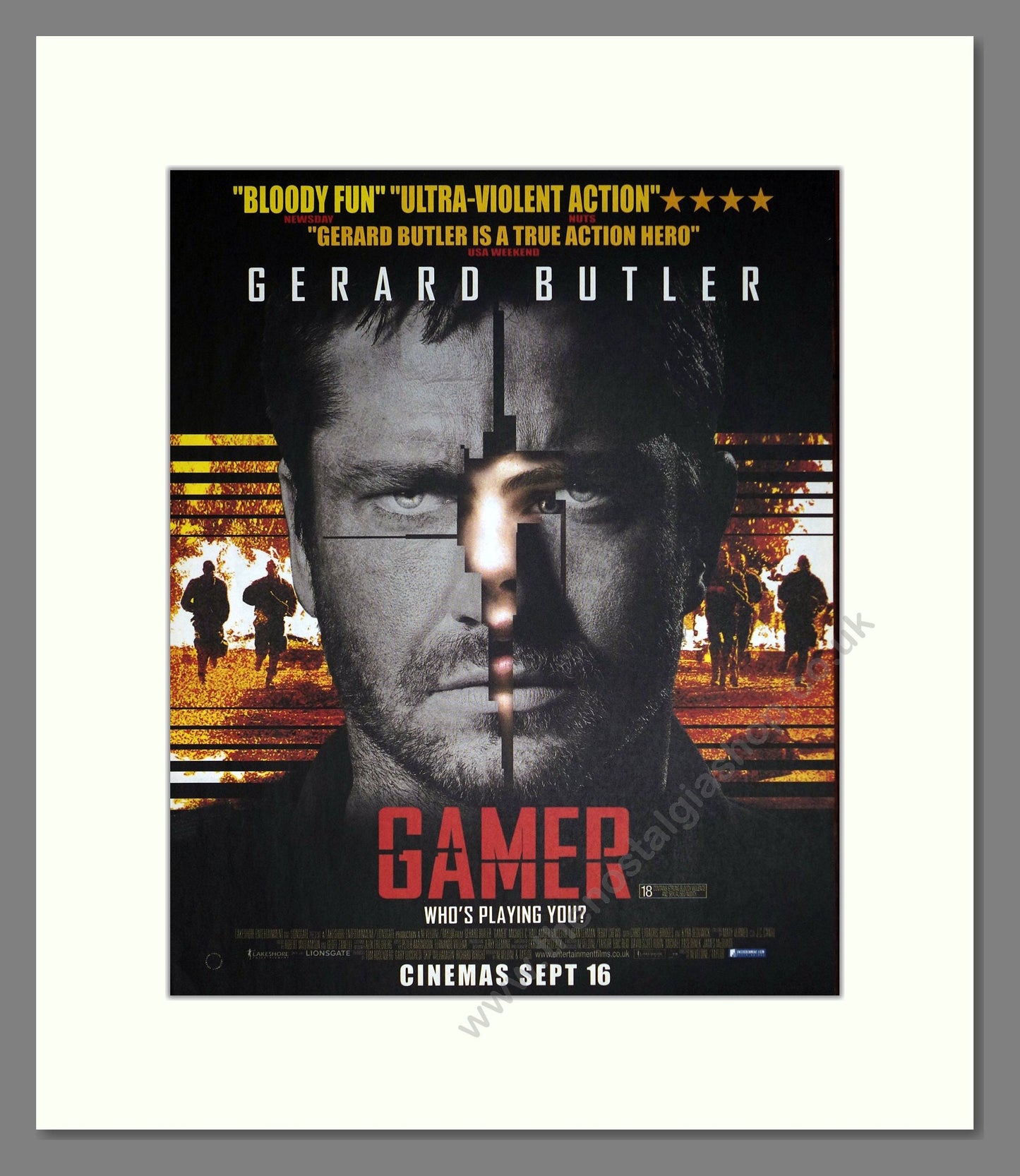 Gamer - Gerard Butler. Vintage Advert 2009 (ref AD302189)