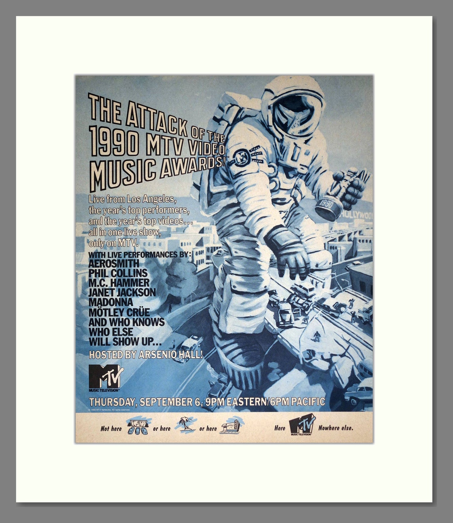 MTV Music Awards - Live 1990. Vintage Advert 1990 (ref AD302227)