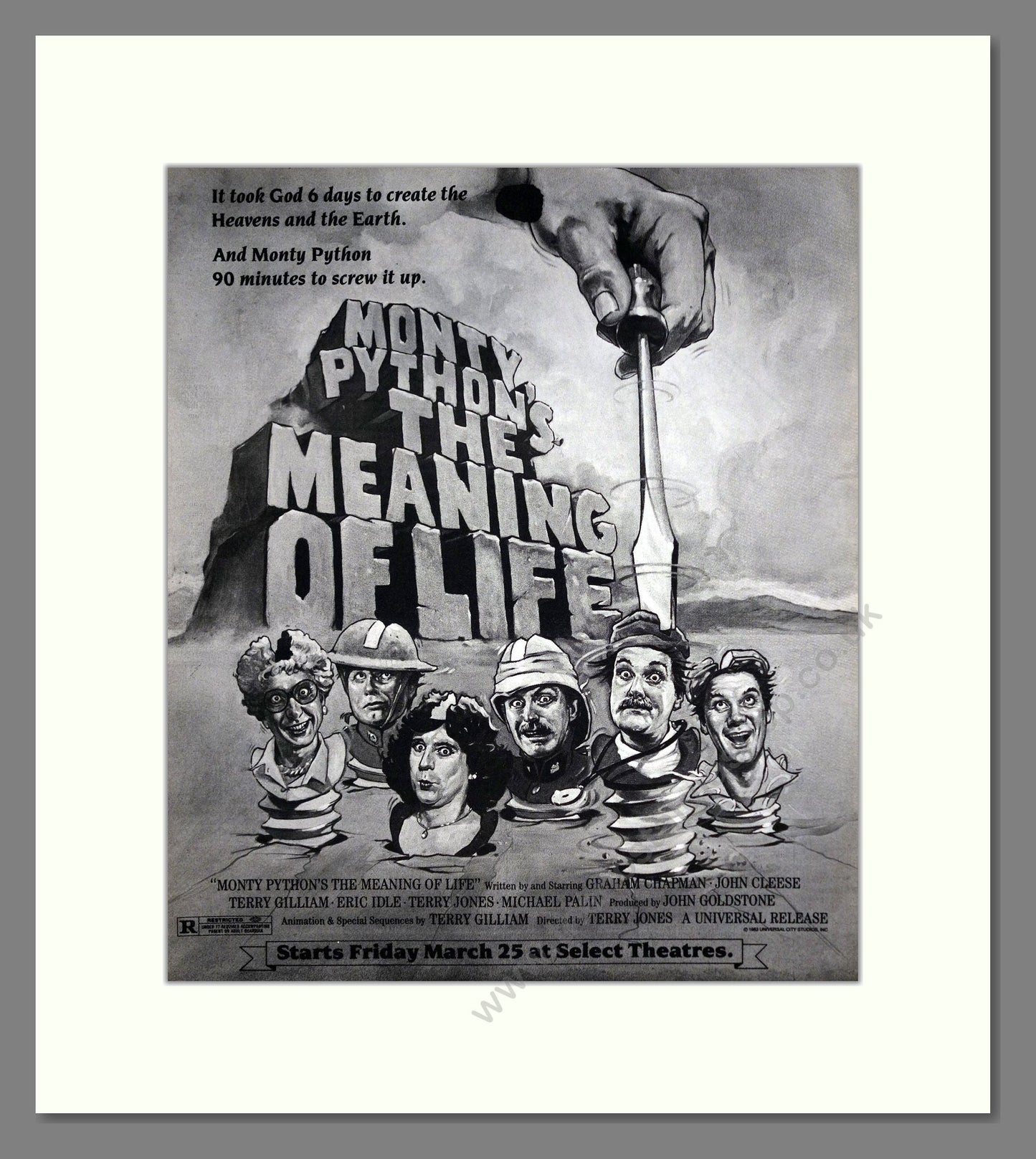 Meaning Of Life - Monty Python. Vintage Advert 1983 (ref AD302271)