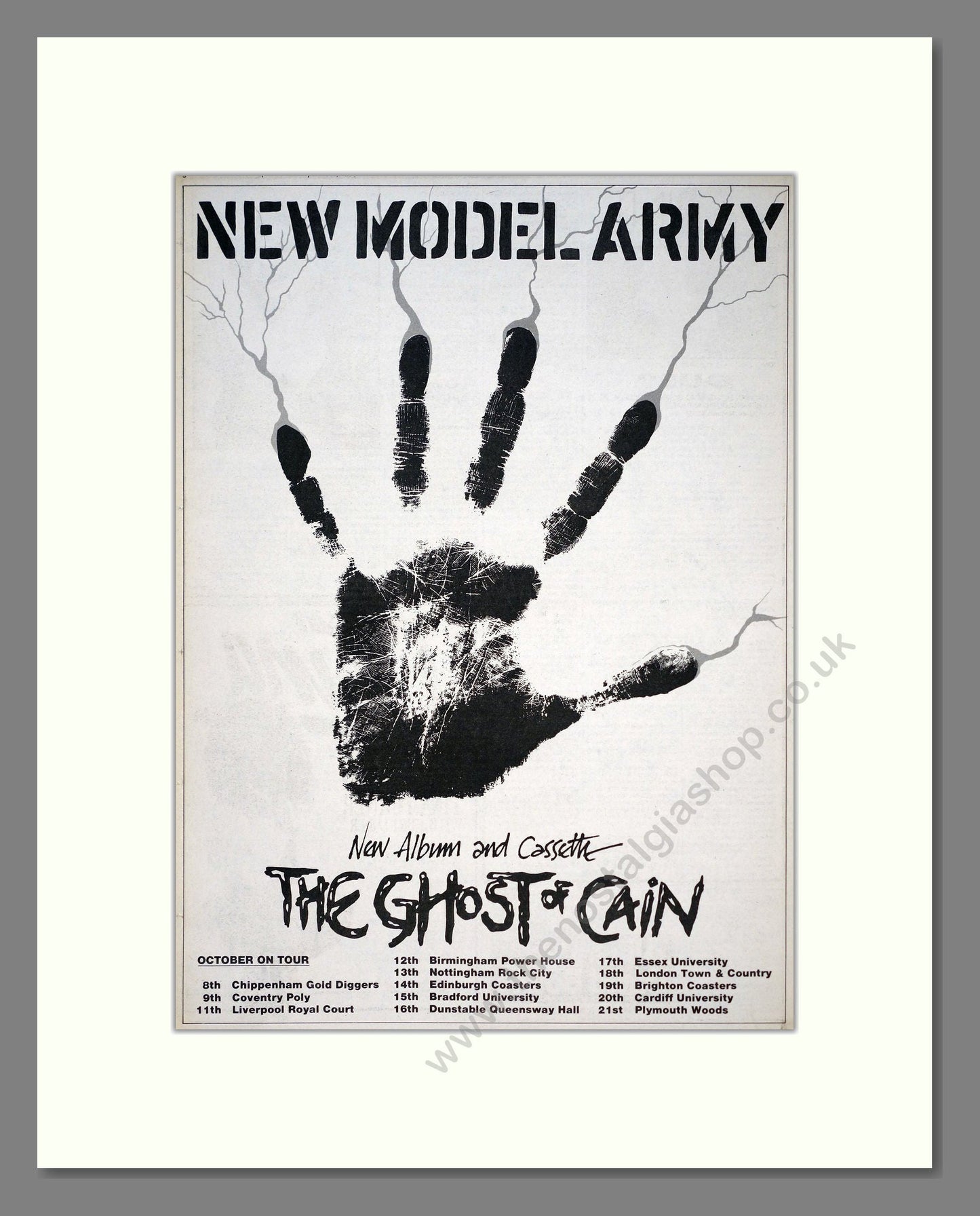 New Model Army - The Ghost Of Cain. Vintage Advert 1986 (ref AD19634)