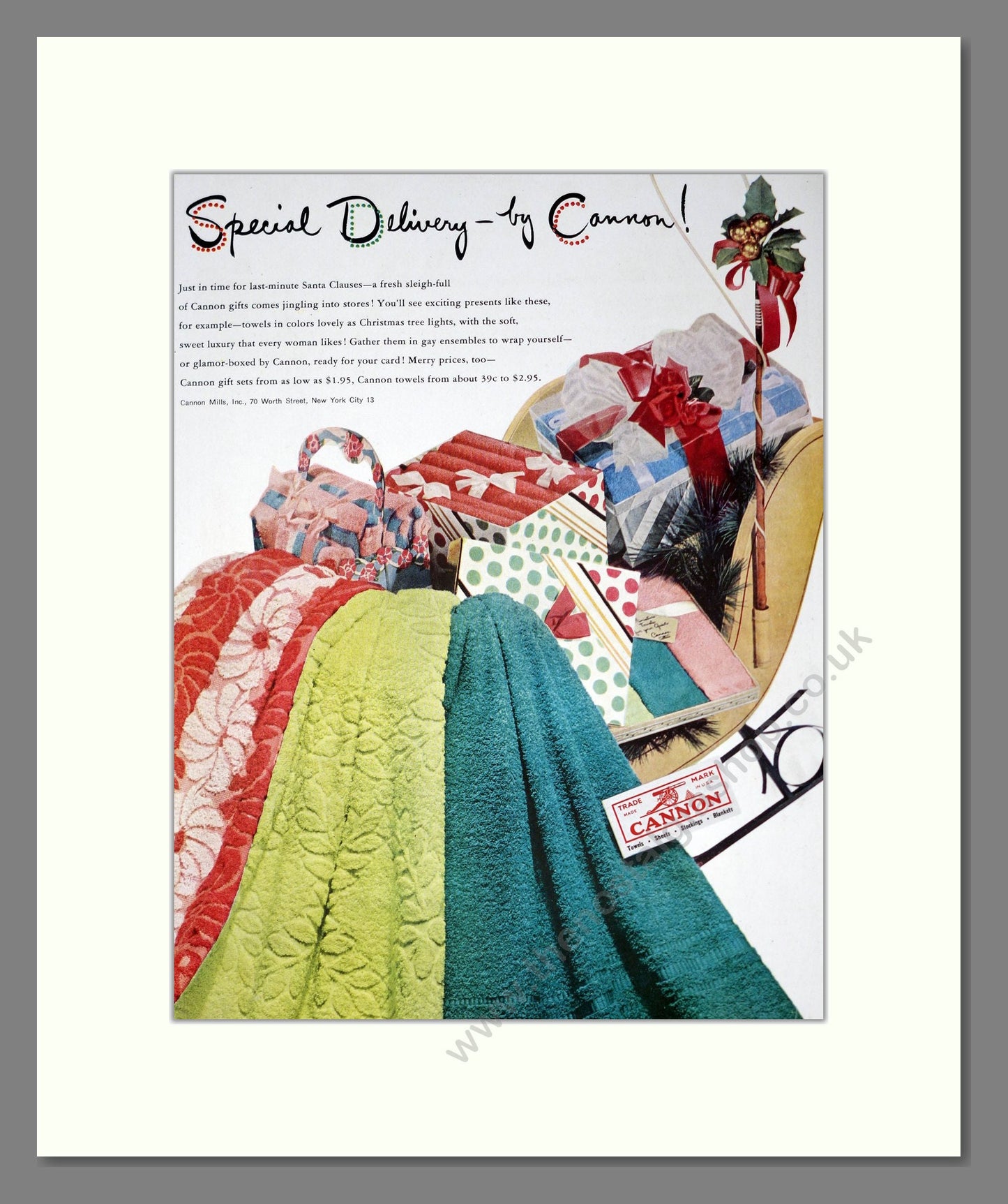 Cannon - Towels. Vintage Advert 1949 (ref AD302330)