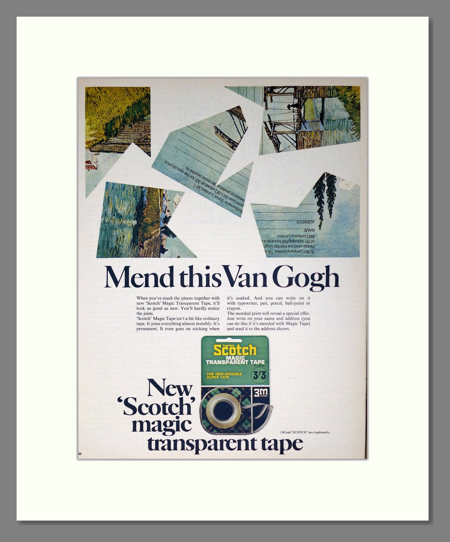 Scotch - Transparent Tape. Vintage Advert 1969 (ref AD302396)