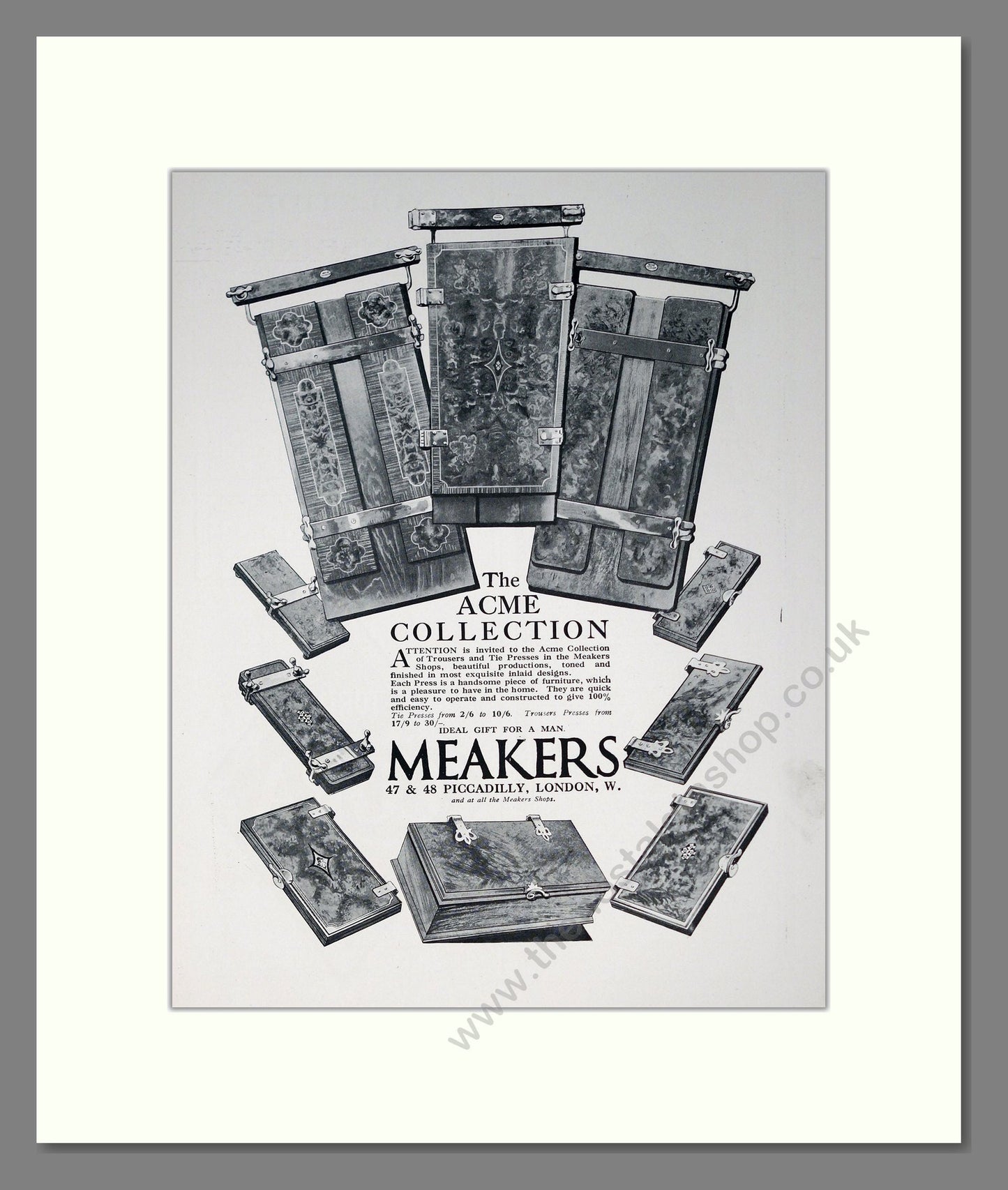 Meakers - Acme Trouser Press. Vintage Advert 1927 (ref AD302402)