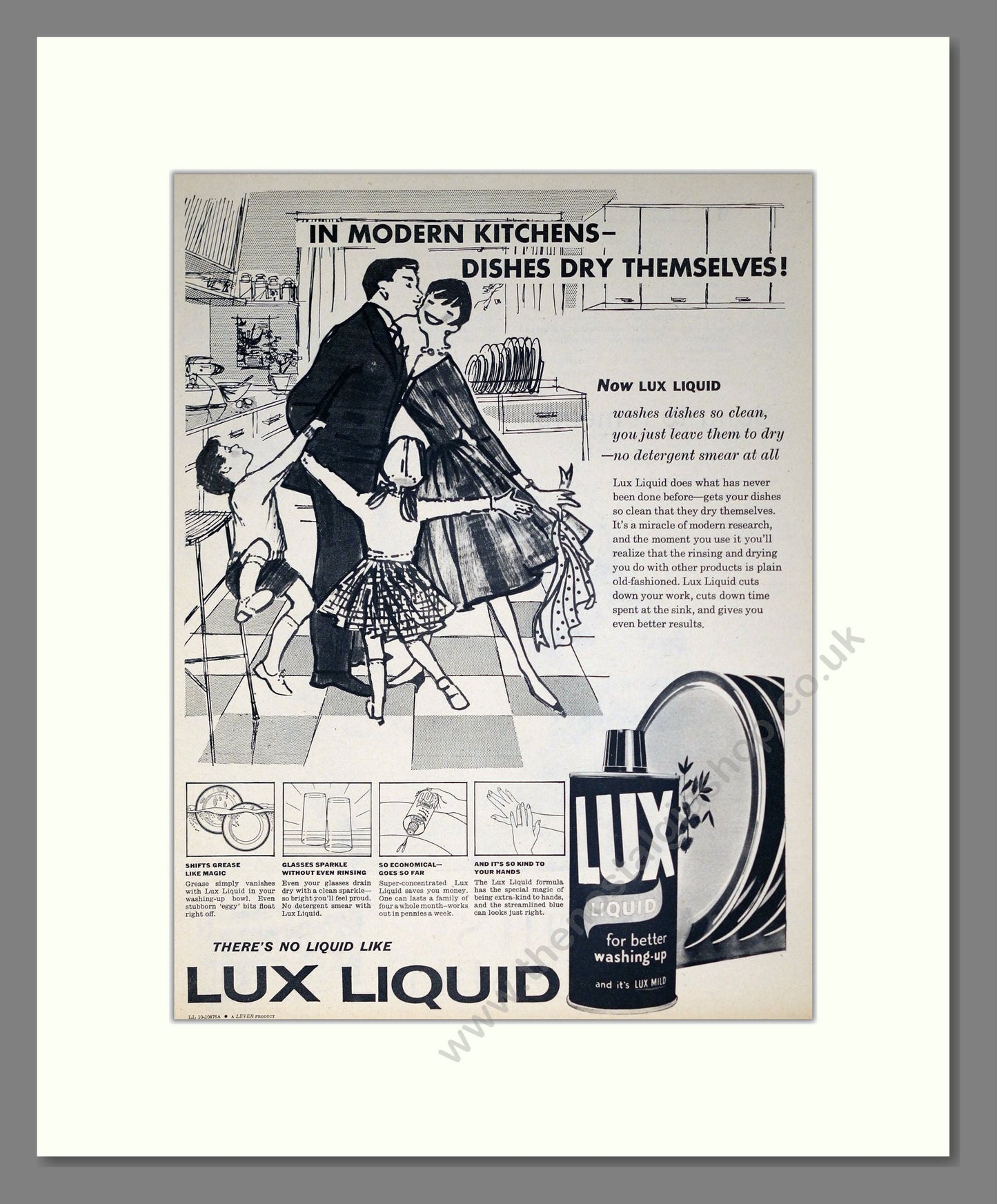 Lux - Washing Up Liquid. Vintage Advert 1959 (ref AD302422)
