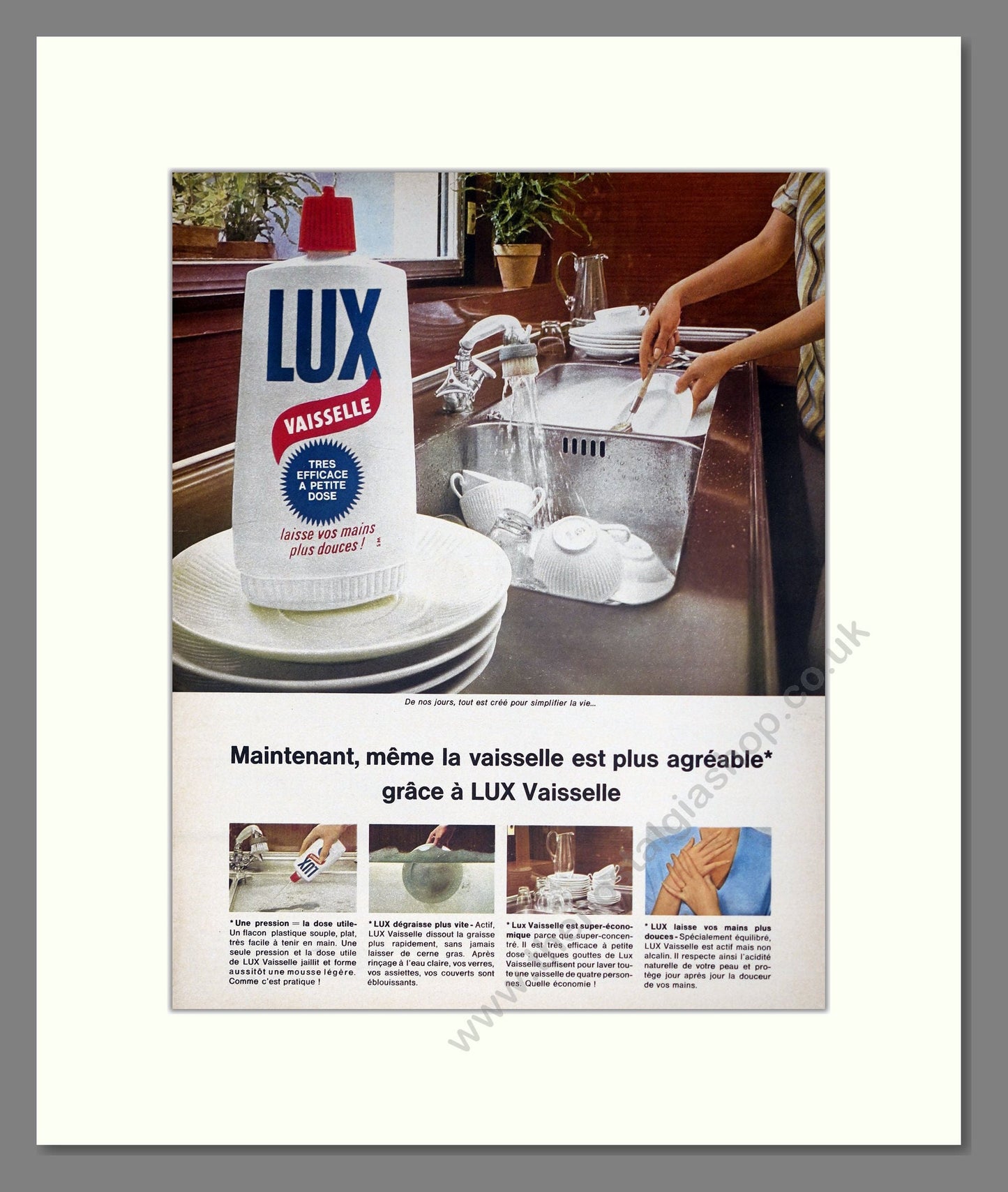 Lux - Washing Up Liquid. Vintage Advert 1972 (ref AD302437)