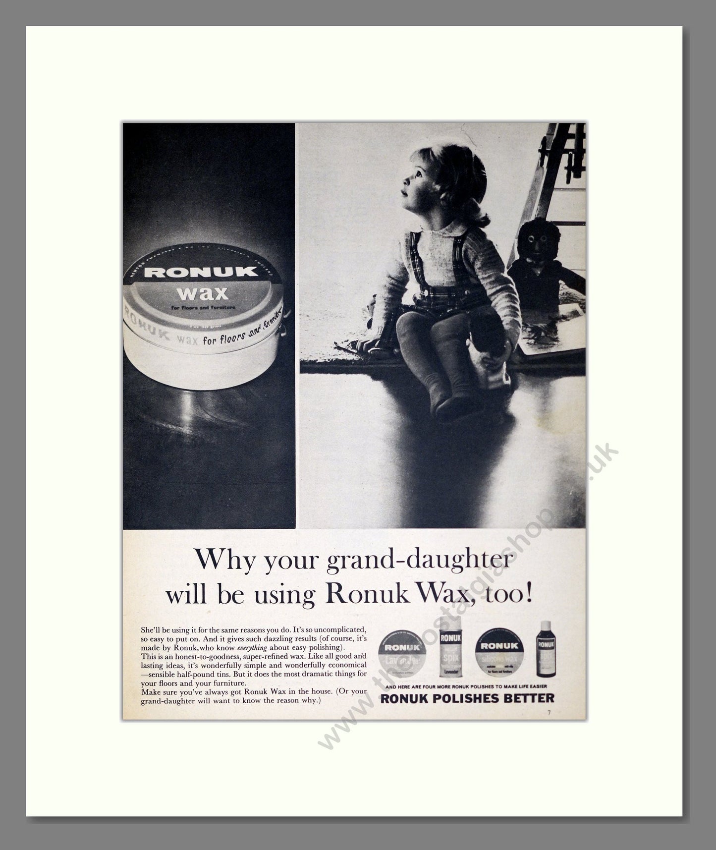 Ronux - Wax Polish. Vintage Advert 1963 (ref AD302438)