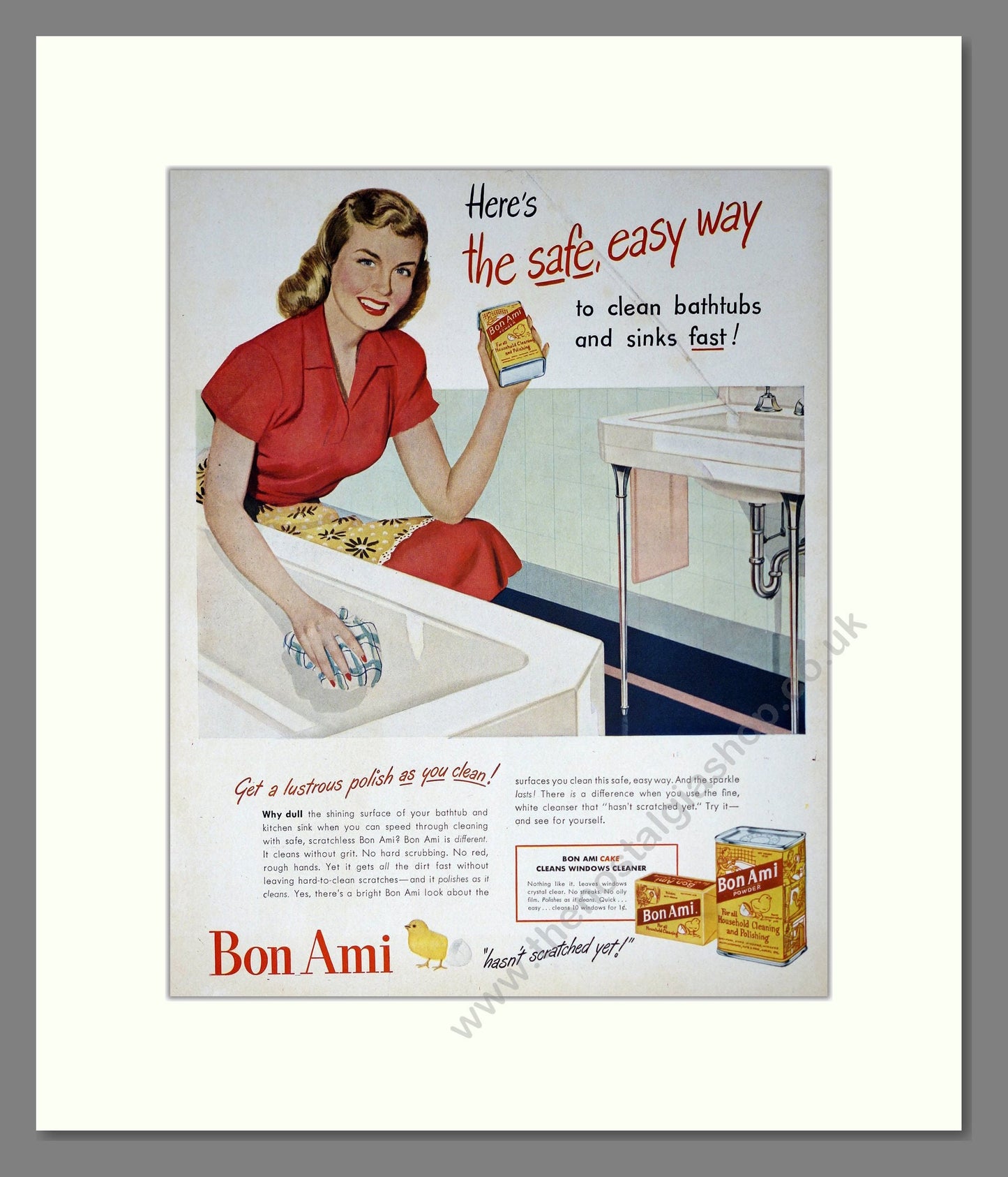 Bon Ami - Bath Cleaner. Vintage Advert 1948 (ref AD302454)