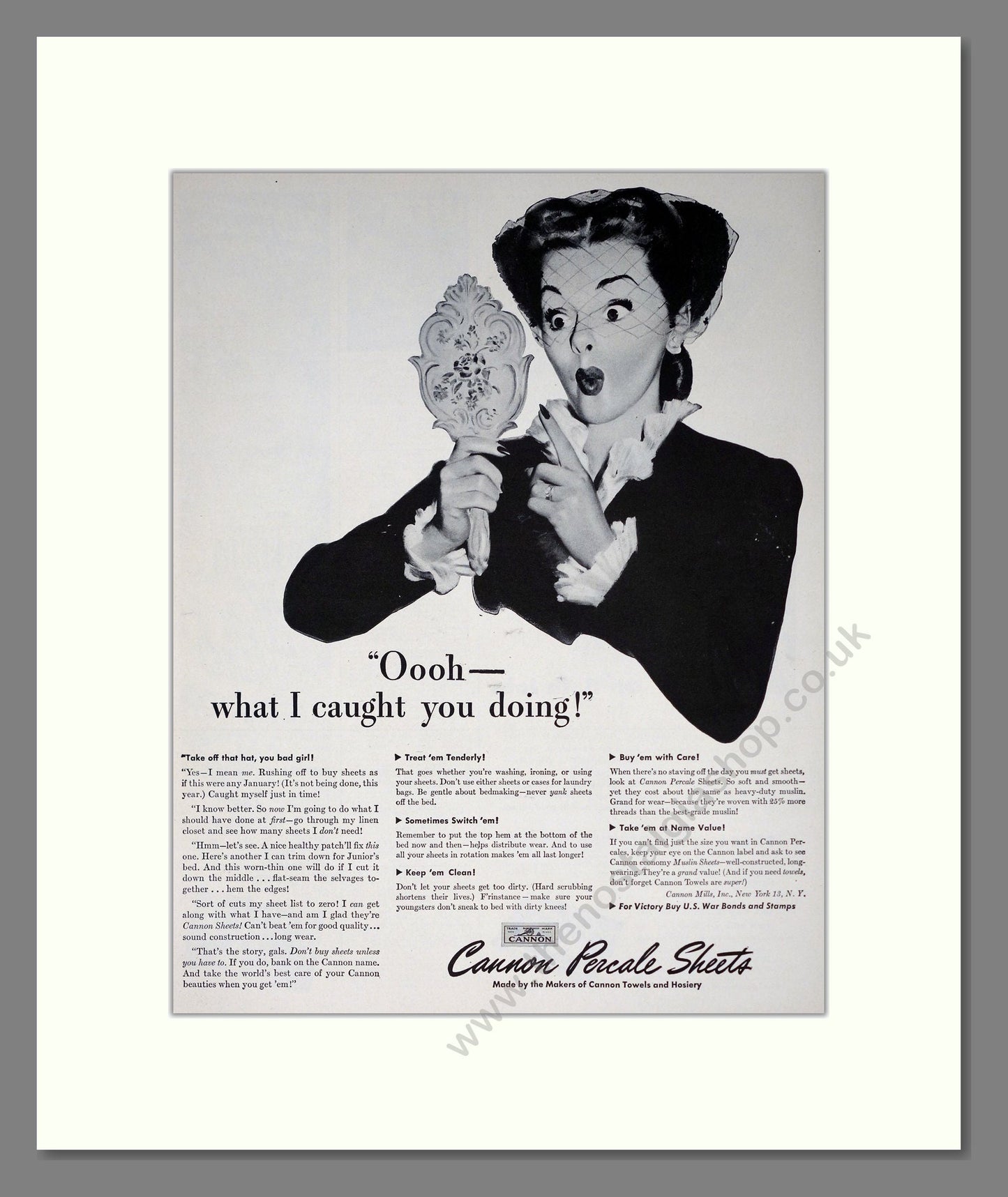 Cannon - Percale Sheets. Vintage Advert 1943 (ref AD302802)