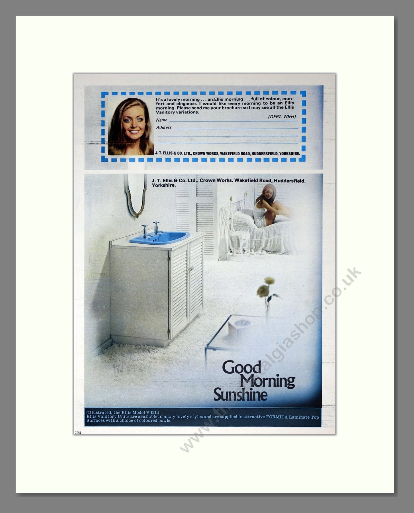 Ellis - Vanitory Unit. Vintage Advert 1971 (ref AD302878)