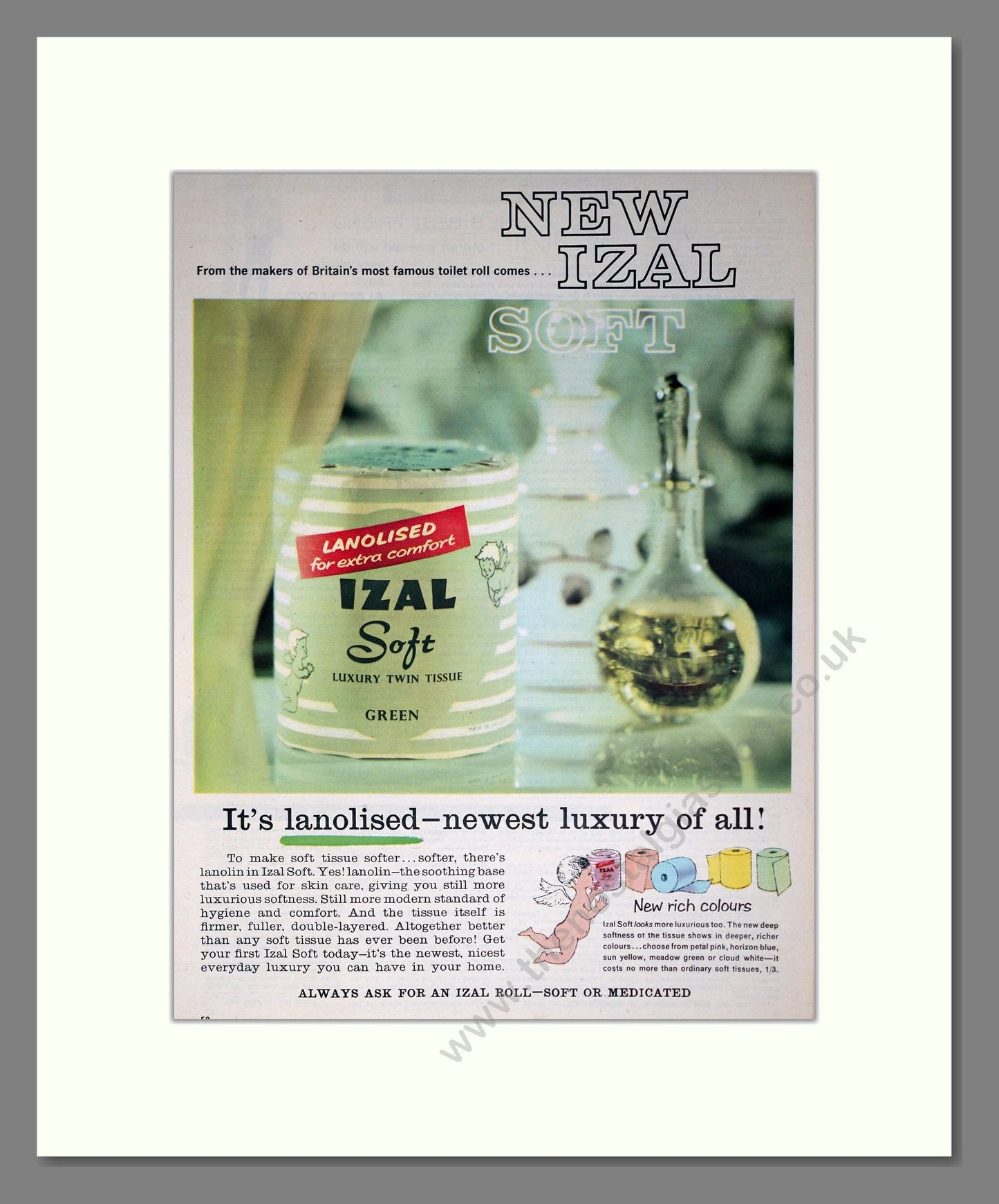 Izal - Lanolised Toilet Tissue. Vintage Advert 1961 (ref AD302881)