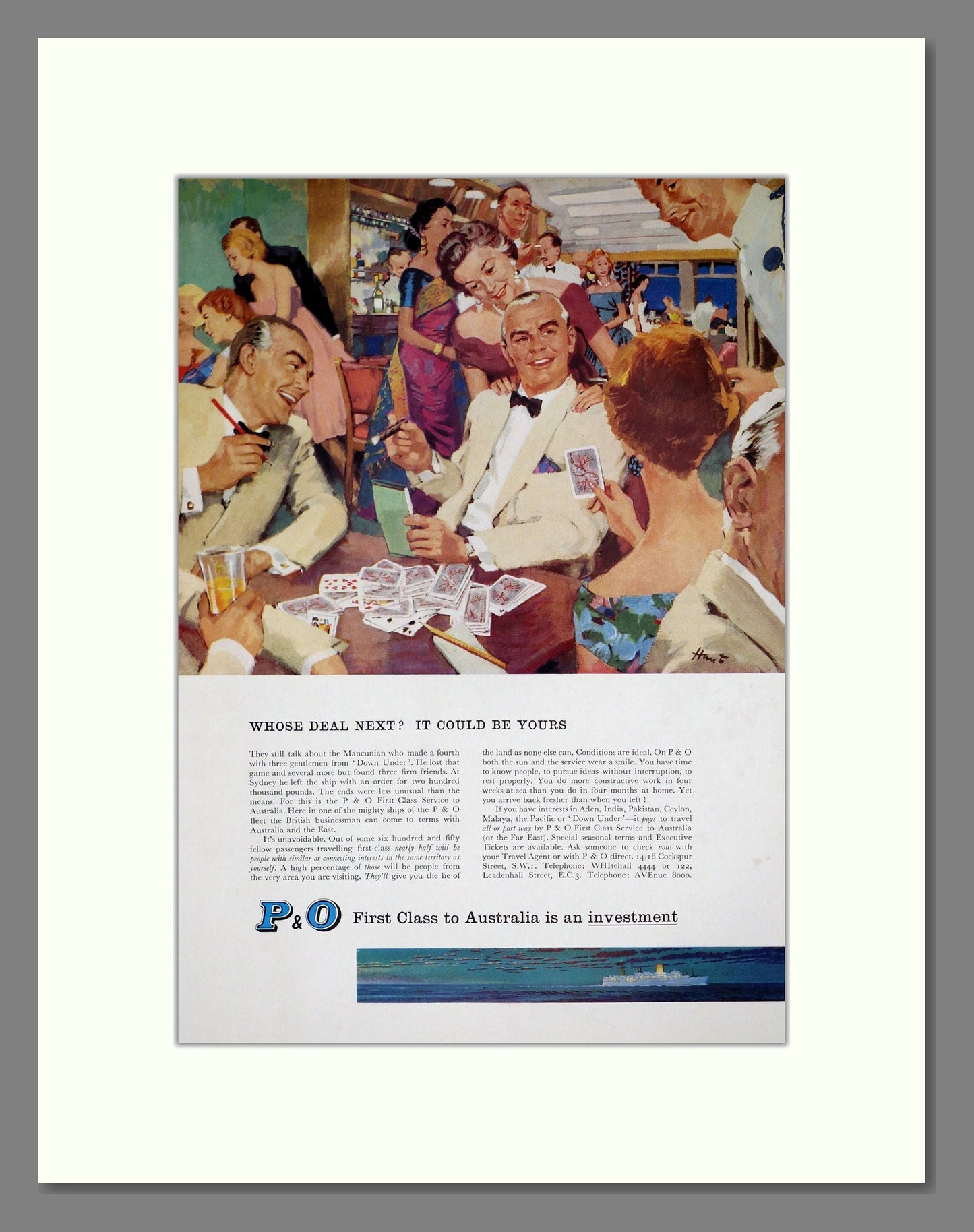 P and O - First Class To Australia. Vintage Advert 1959 (ref AD302988)