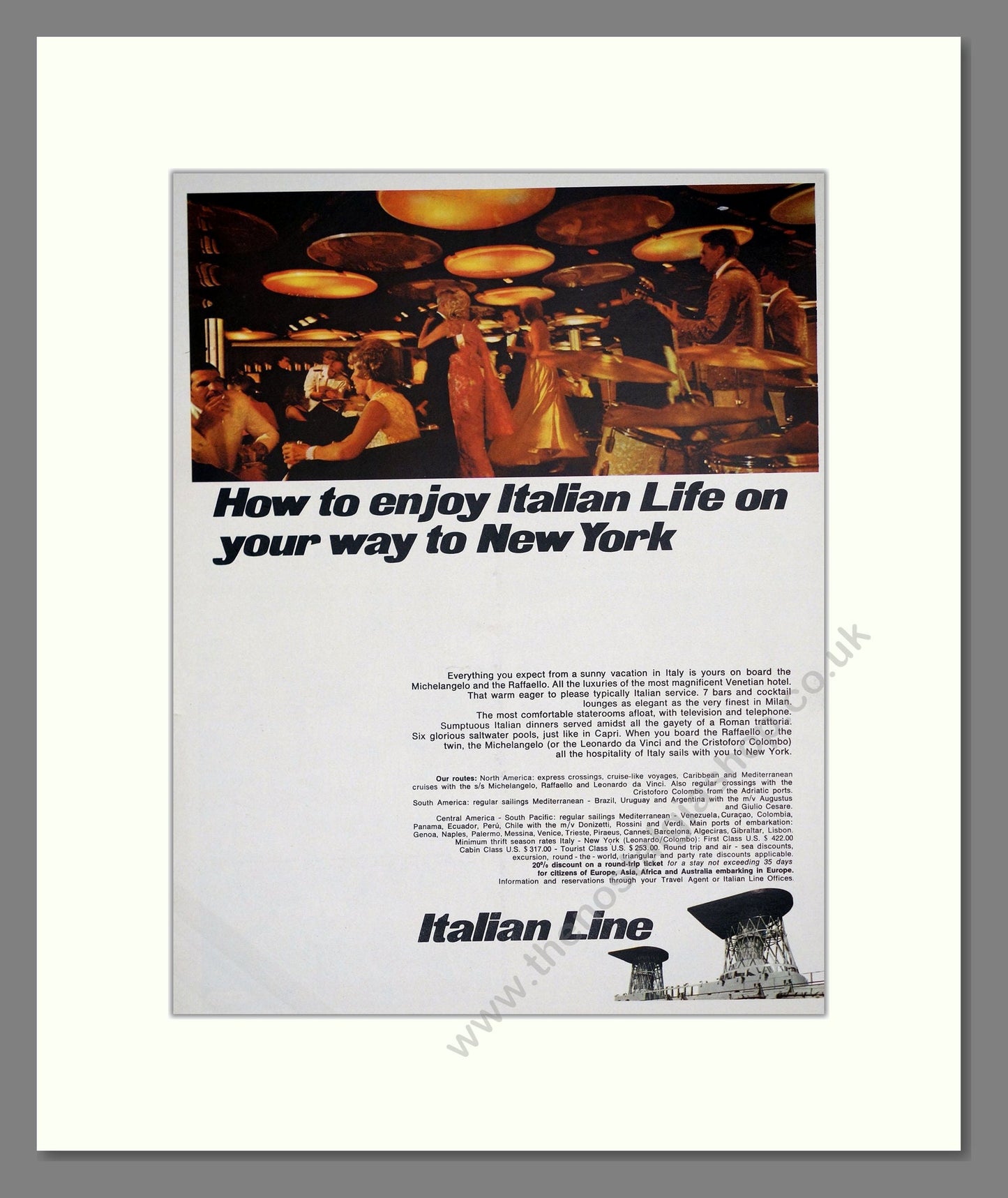 Italian Line - To New York. Vintage Advert 1968 (ref AD303002)