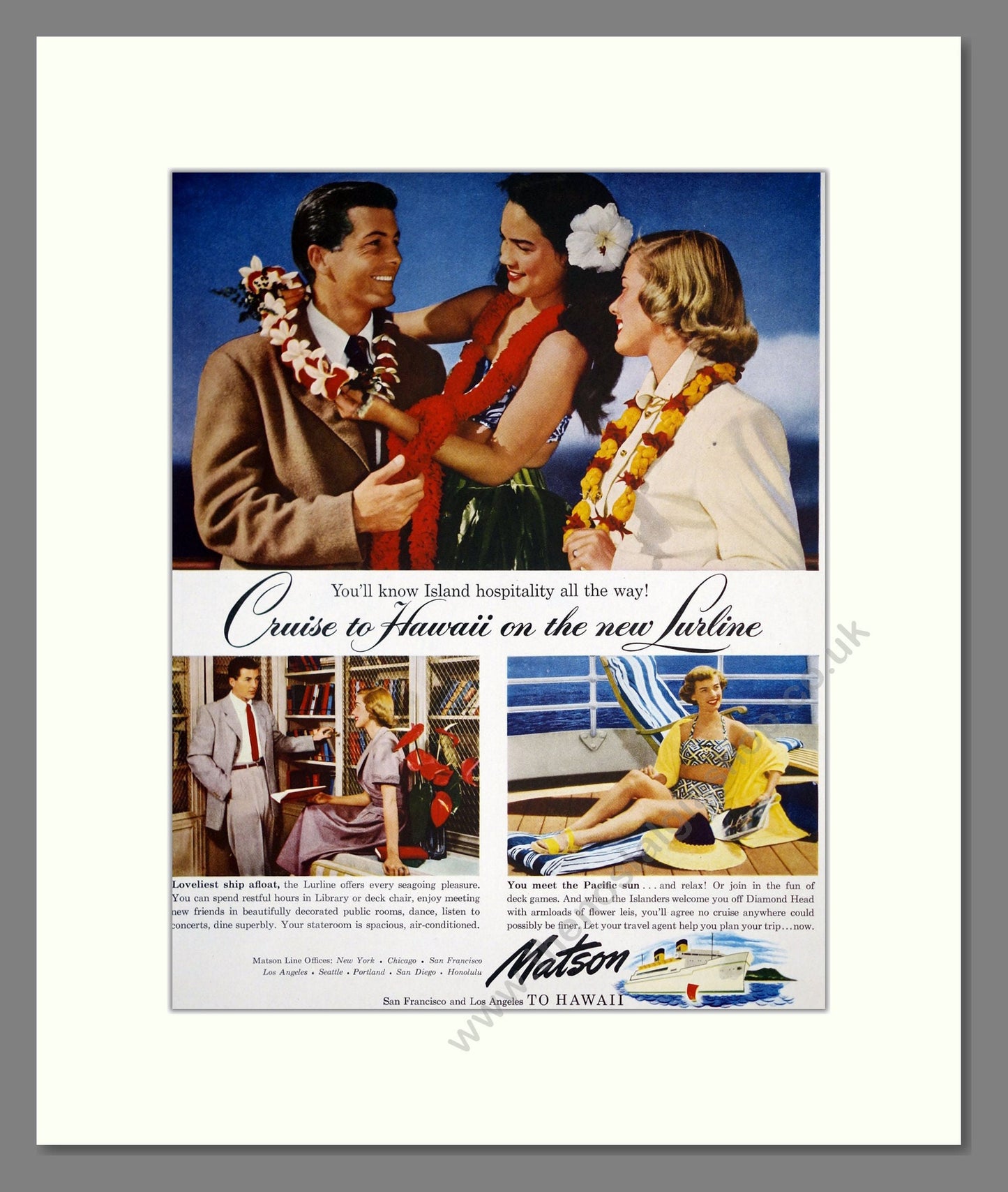 Matson - Cruise To Hawaii. Vintage Advert 1949 (ref AD303008)