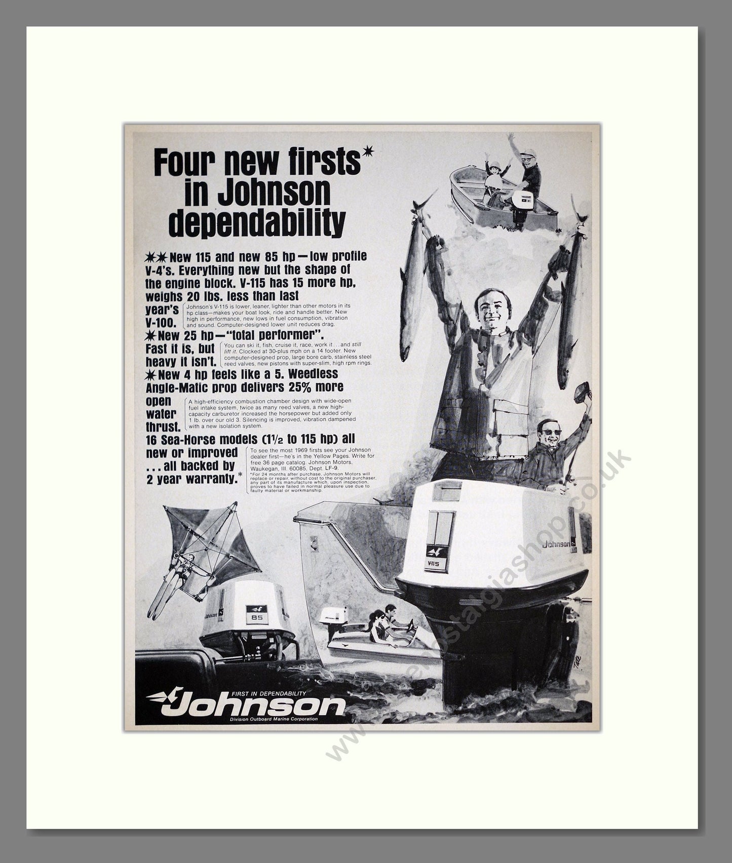 Johnson - Outboard Motors. Vintage Advert 1969 (ref AD303049)