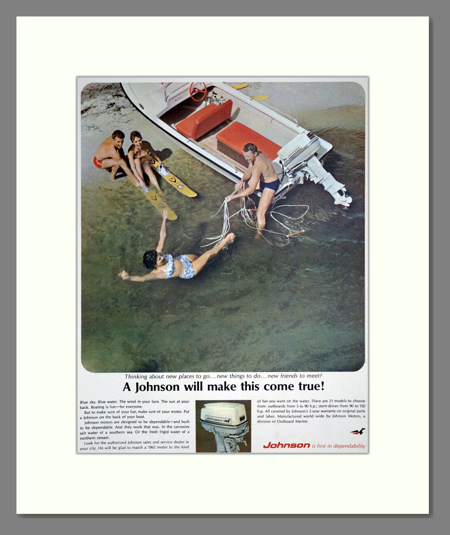 Johnson - Outboard Motors. Vintage Advert 1966 (ref AD303055)