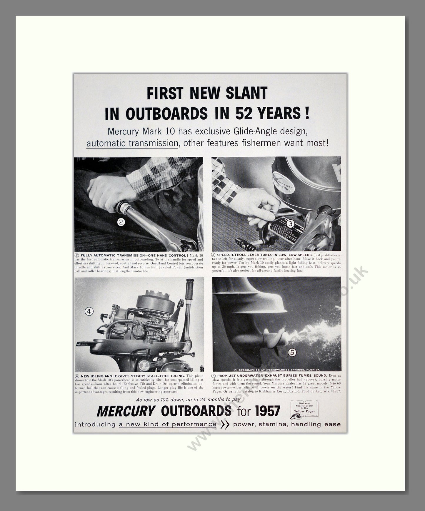 Mercury - Outboard Motors. Vintage Advert 1957 (ref AD303058)