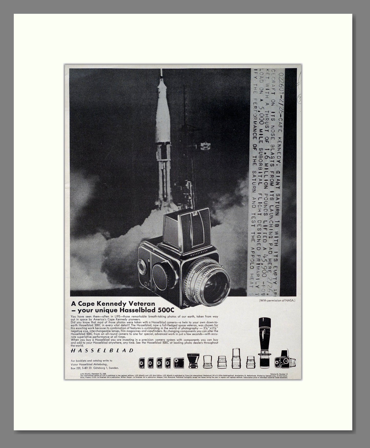 Hasselblad - 500C. Vintage Advert 1968 (ref AD303060)