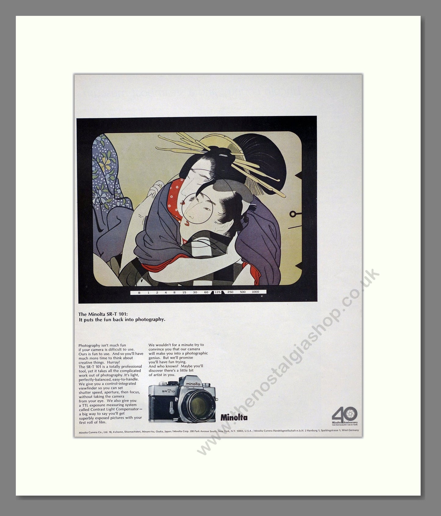 Minolta - SR-T 101. Vintage Advert 1968 (ref AD303063)