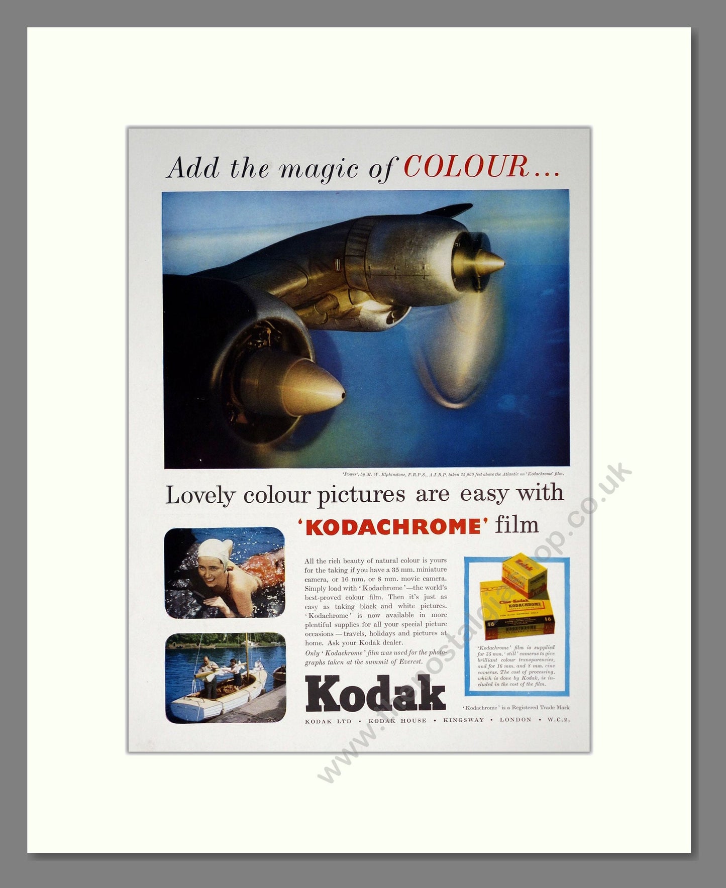 Kodak - Kodachrome. Vintage Advert 1954 (ref AD303115)