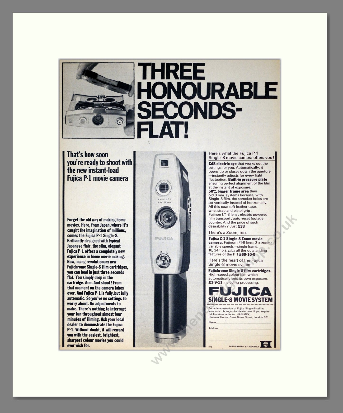 Fujica - Single-8 Movie System. Vintage Advert 1966 (ref AD303121)