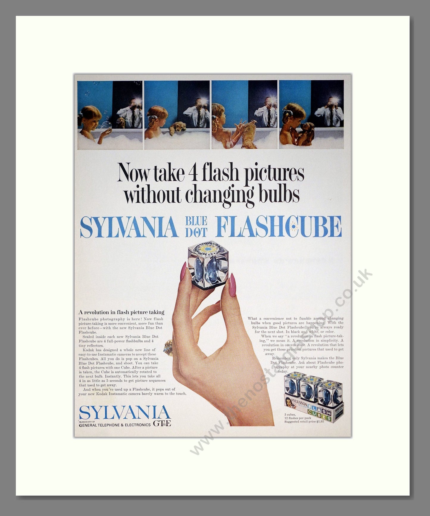 Sylvania - Blue Dot Flashcube. Vintage Advert 1965 (ref AD303130)