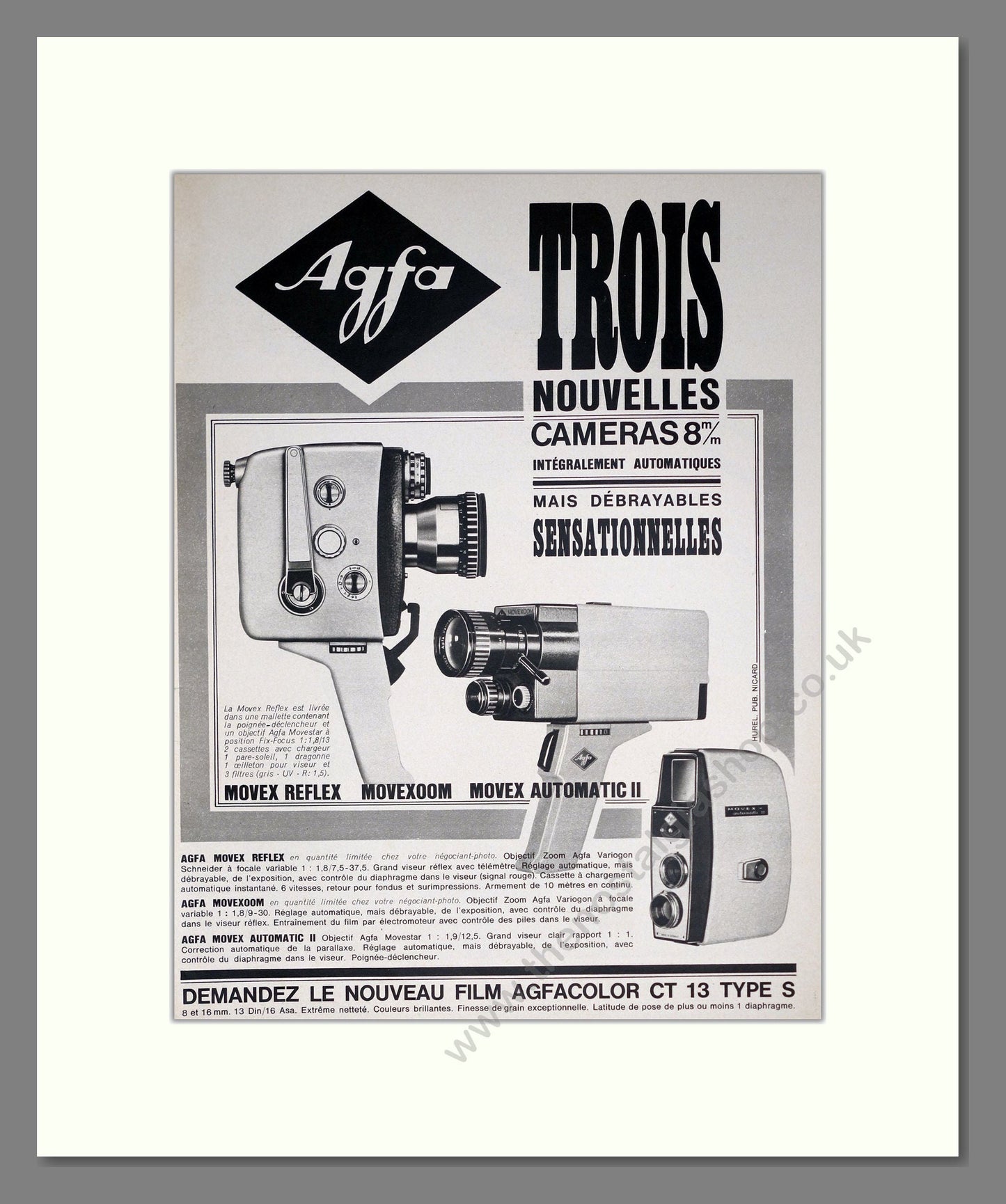 Agfa - 8mm Cameras. Vintage Advert 1963 (ref AD303133)