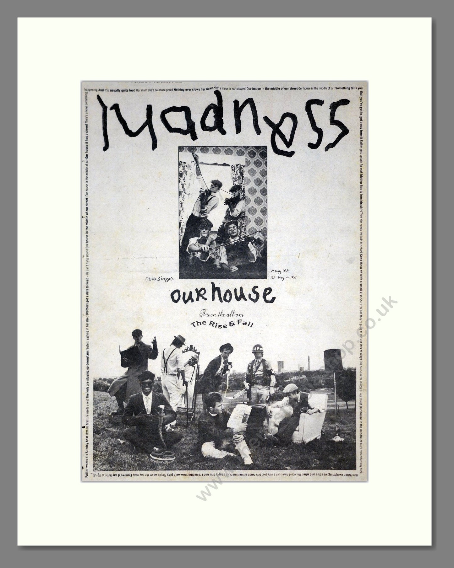 Madness - Our House. Vintage Advert 1982 (ref AD19790)