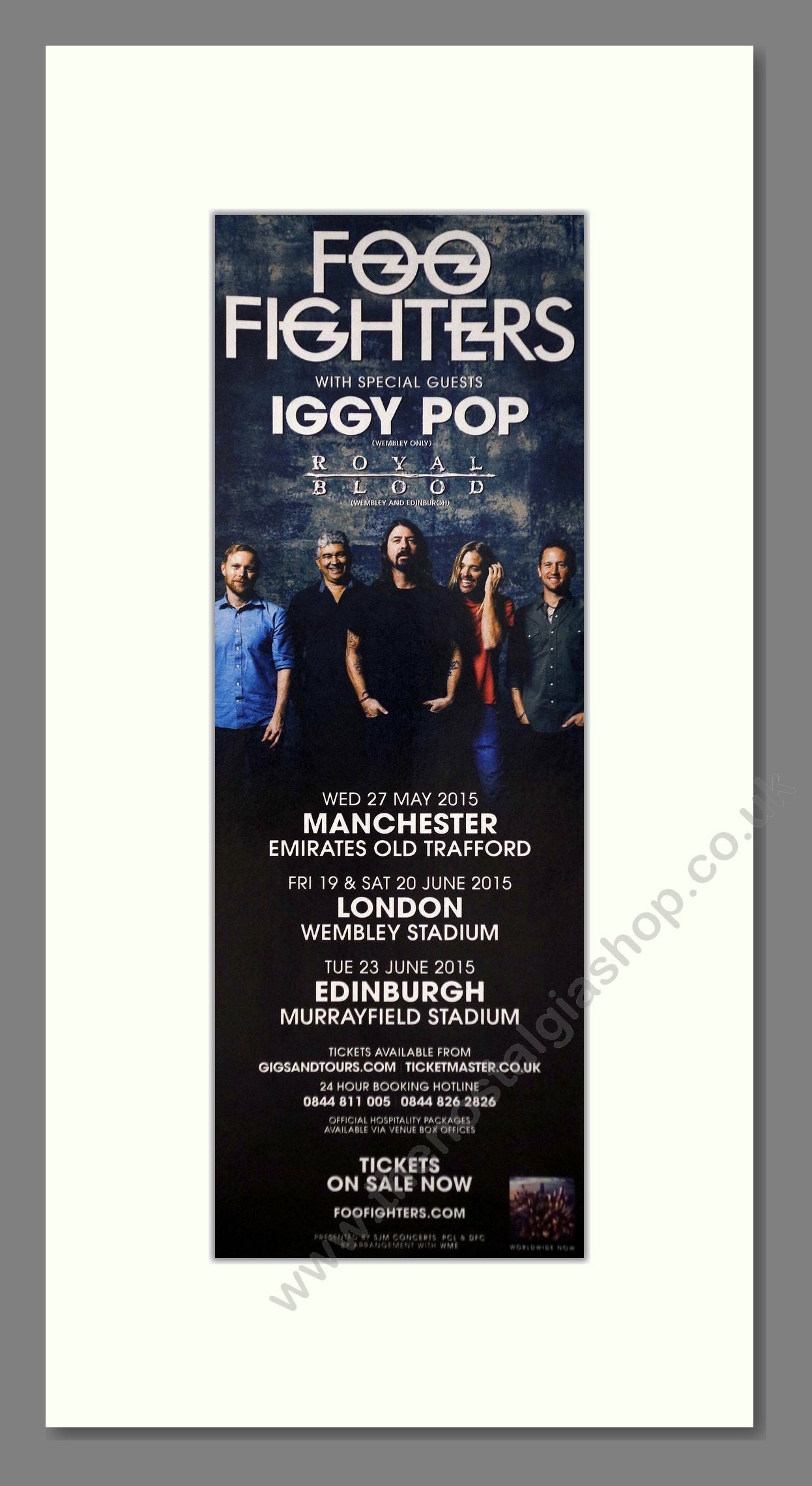Foo Fighters / Iggy Pop - UK Tour. Vintage Advert 2015 (ref AD400114)