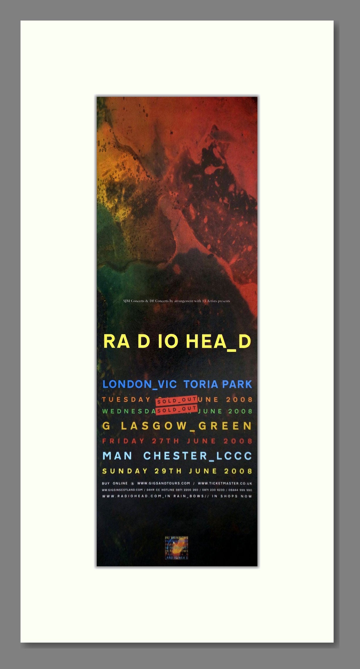 Radiohead - UK Tour. Vintage Advert 2008 (ref AD400131)