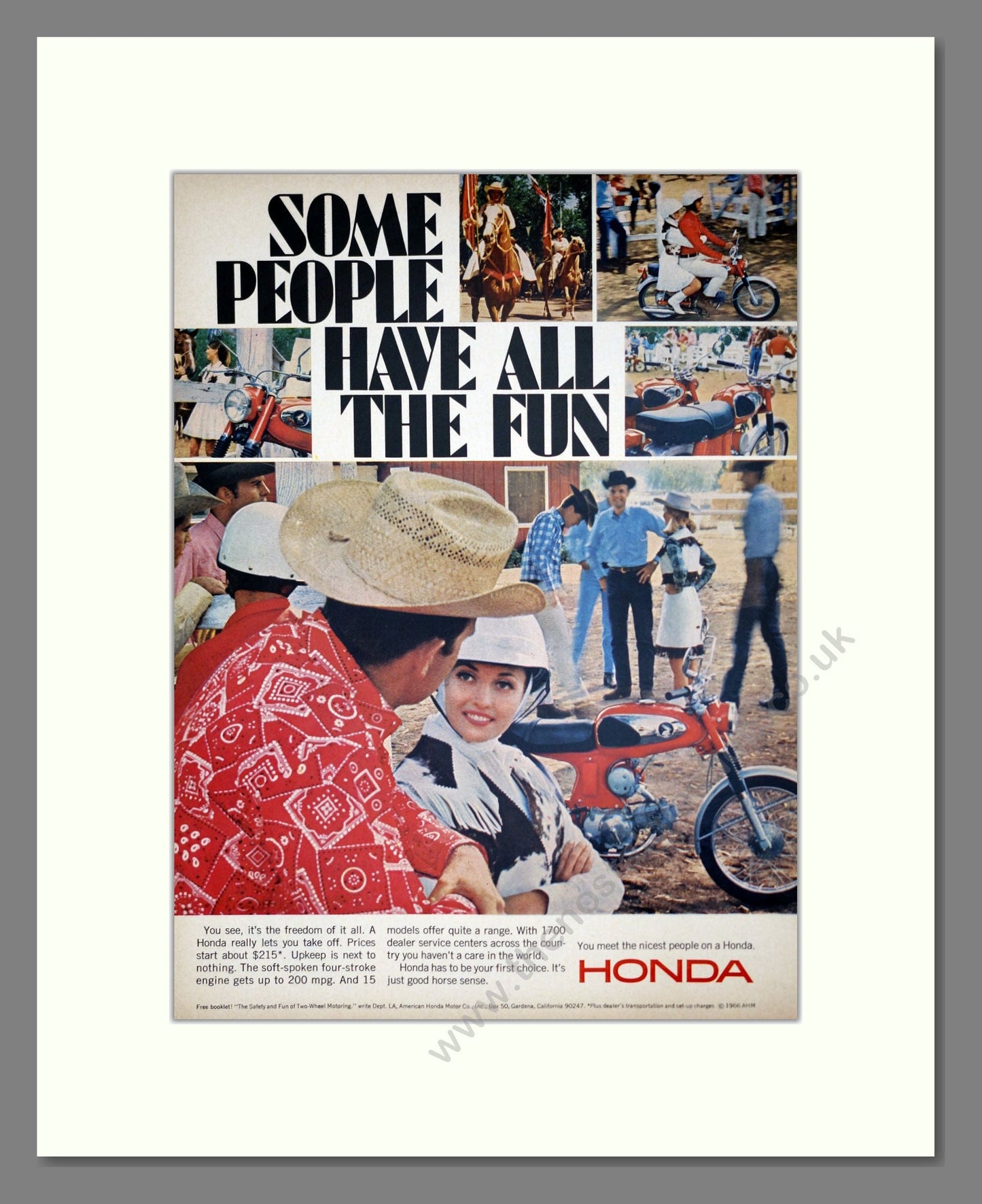 Honda - Some People Have All The Fun. Vintage Advert 1966 (ref AD303383)